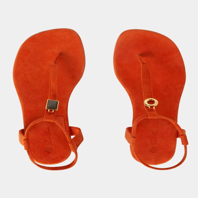 Loro Piana Mindil Sandal Kyoto Orange top view