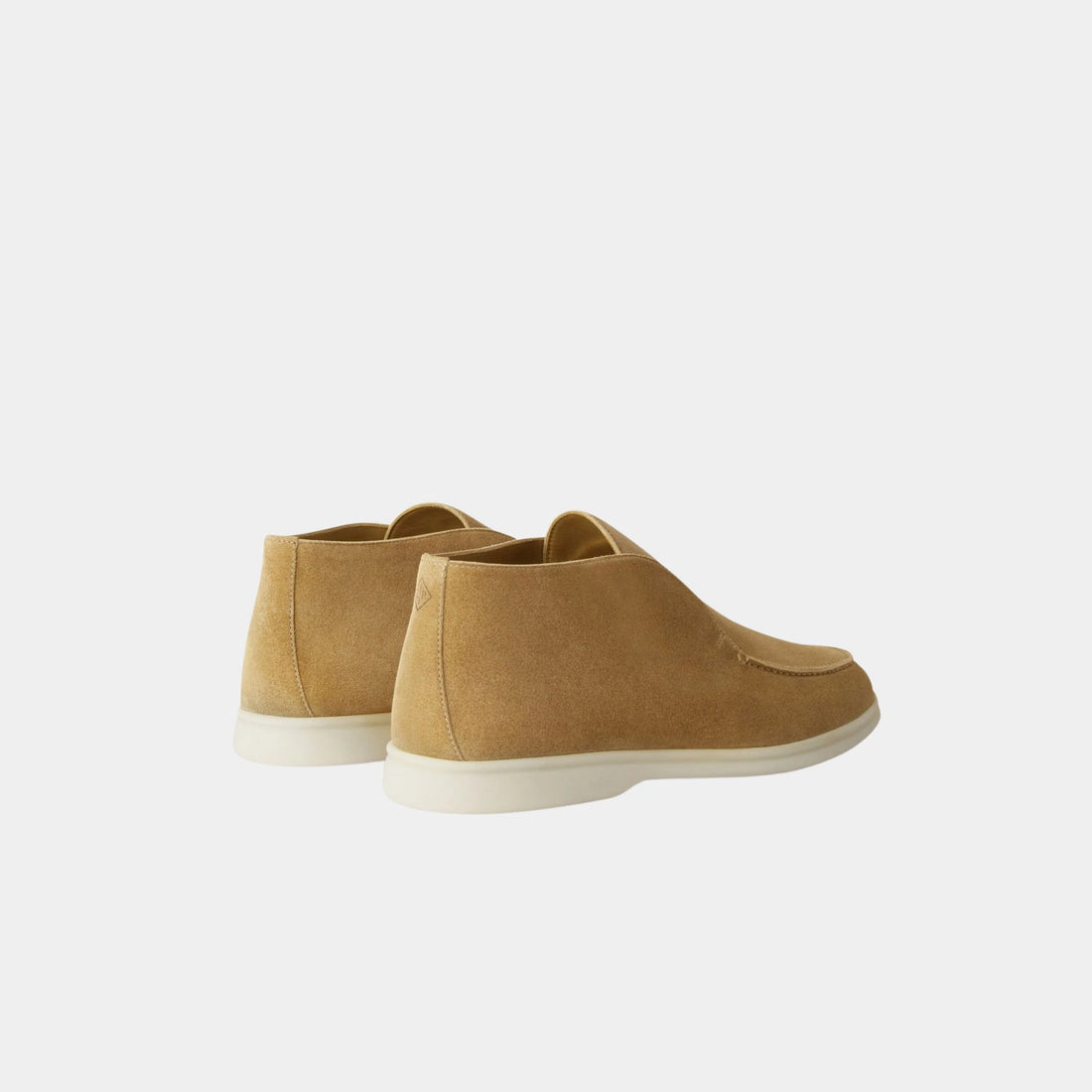 حذاء Loro Piana Open Walk حتى الكاحل من الشامواه، Light Wood Smoke، من الخلف