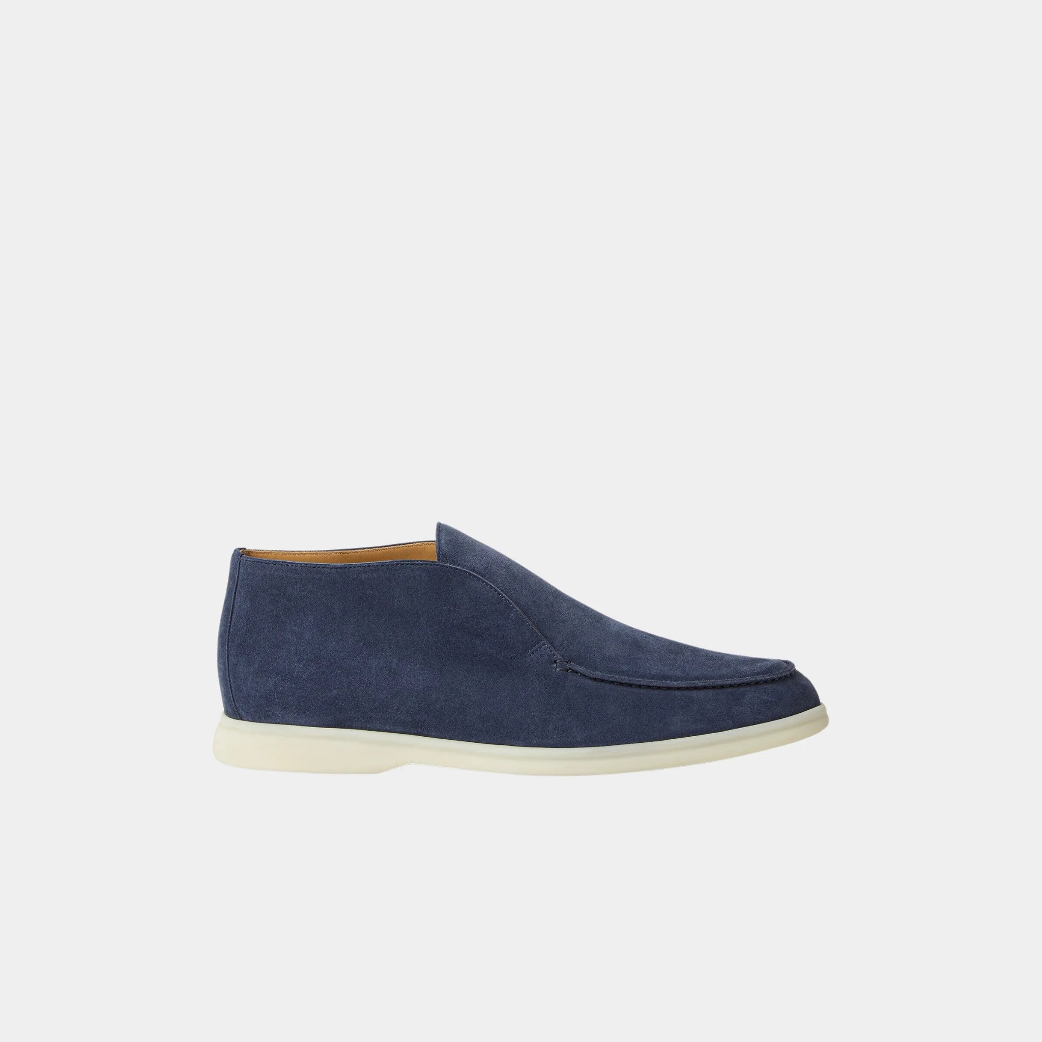Loro Piana Open Walk Ankle Boots, Deep Dark Sea, Side