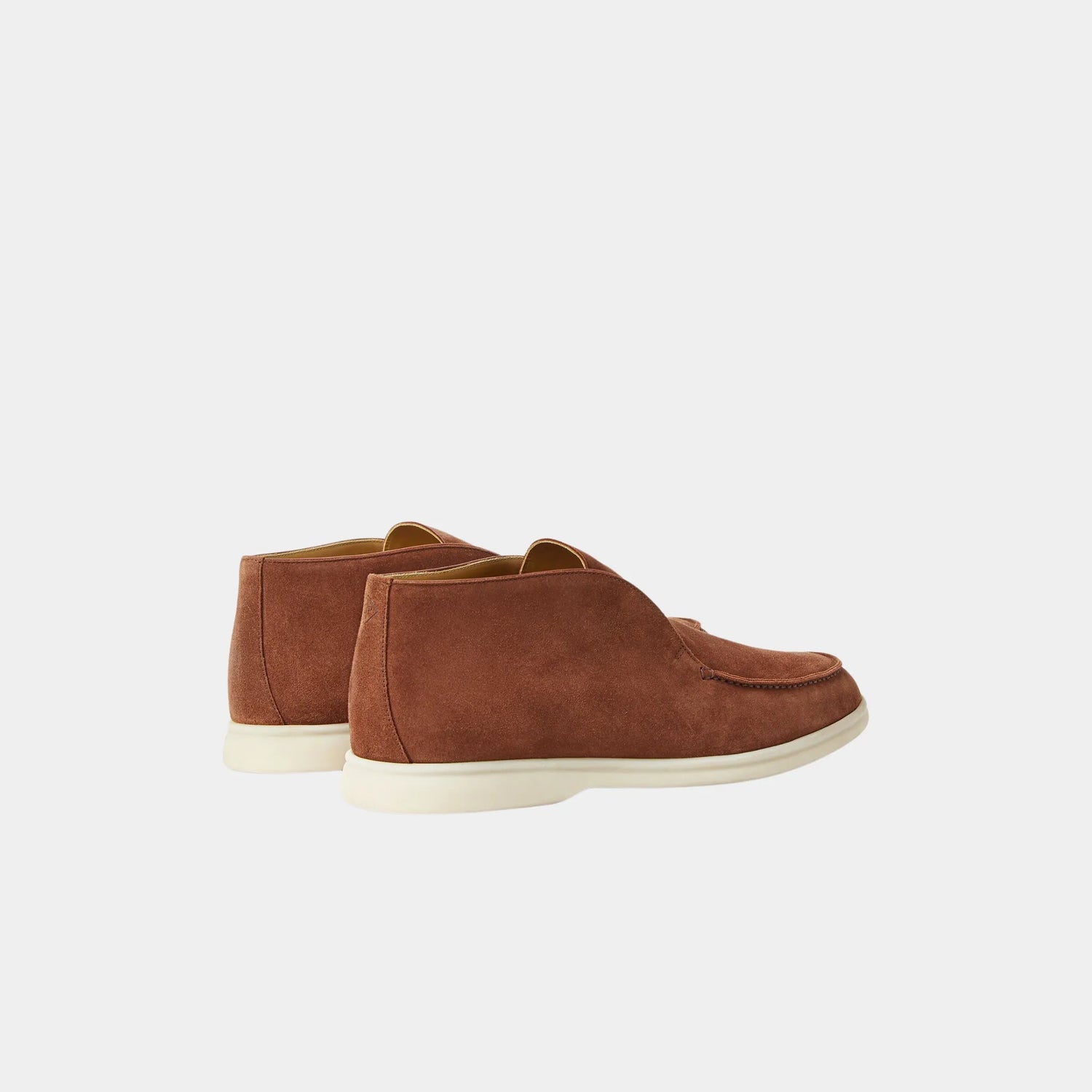 Loro Piana Open Walk Ankle Boots Suede, Brown Whiskey, Back