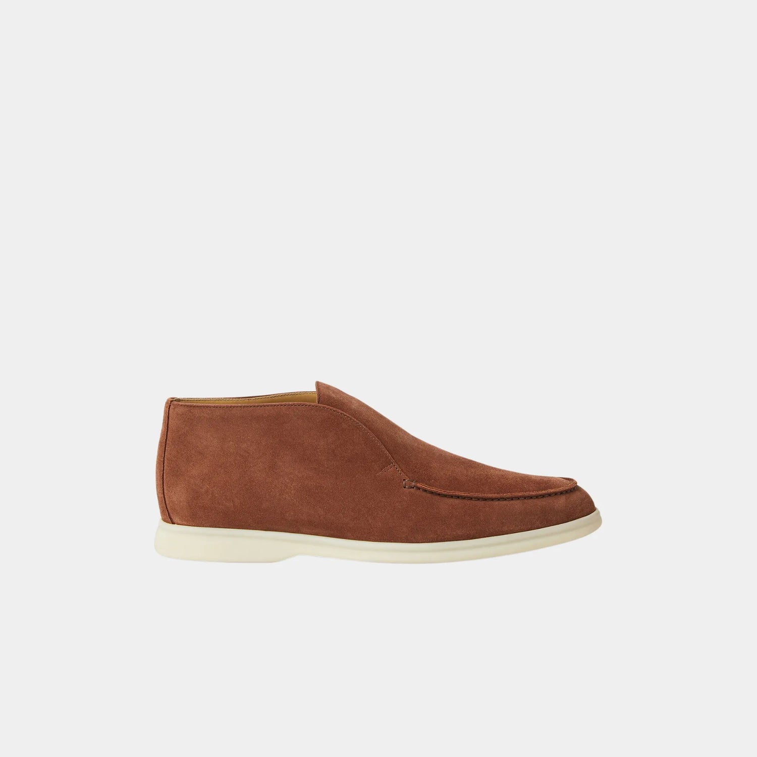 Loro Piana Open Walk Ankle Boots Suede, Brown Whiskey, Side