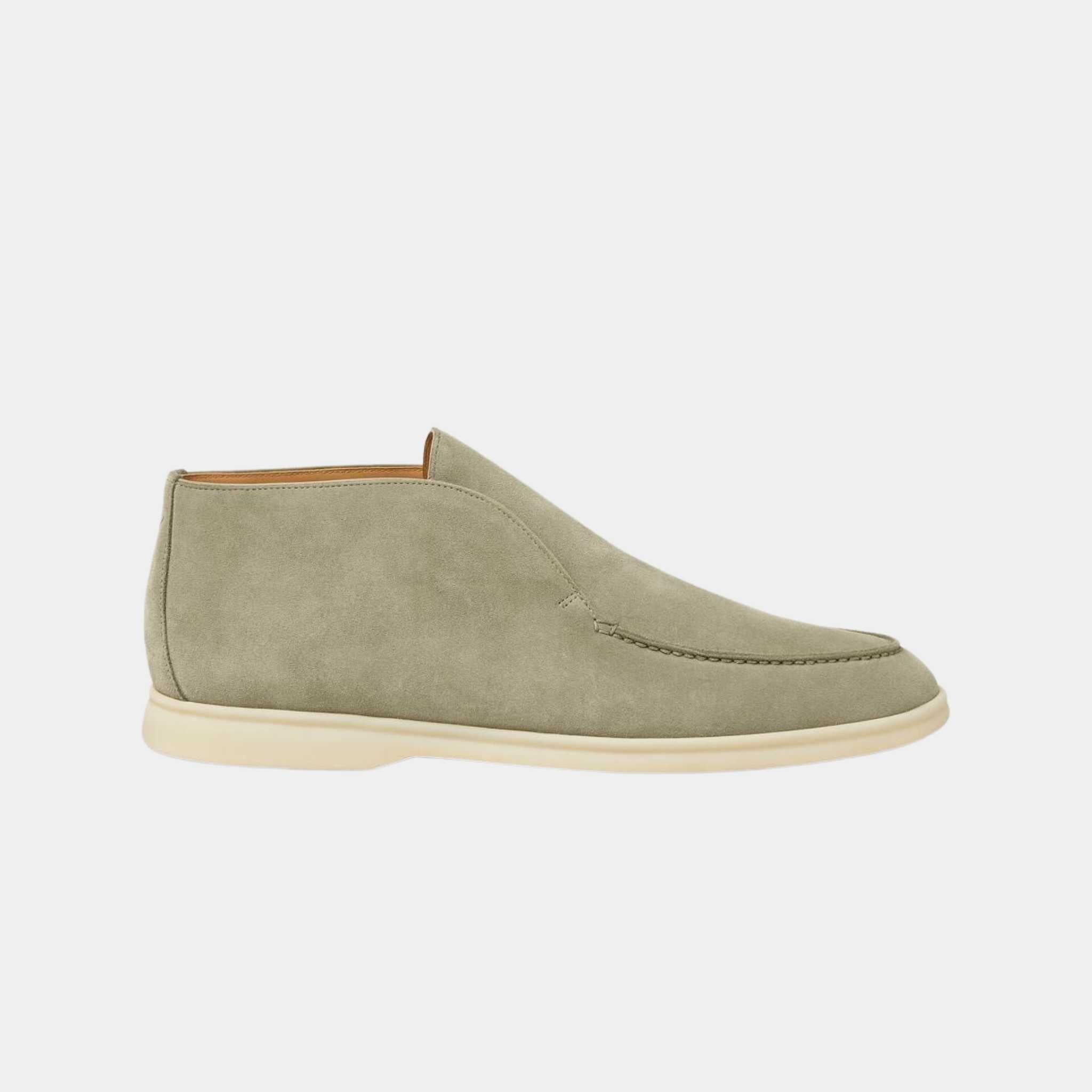 Loro Piana Open Walk Chukka Boots, Army Grey, Side