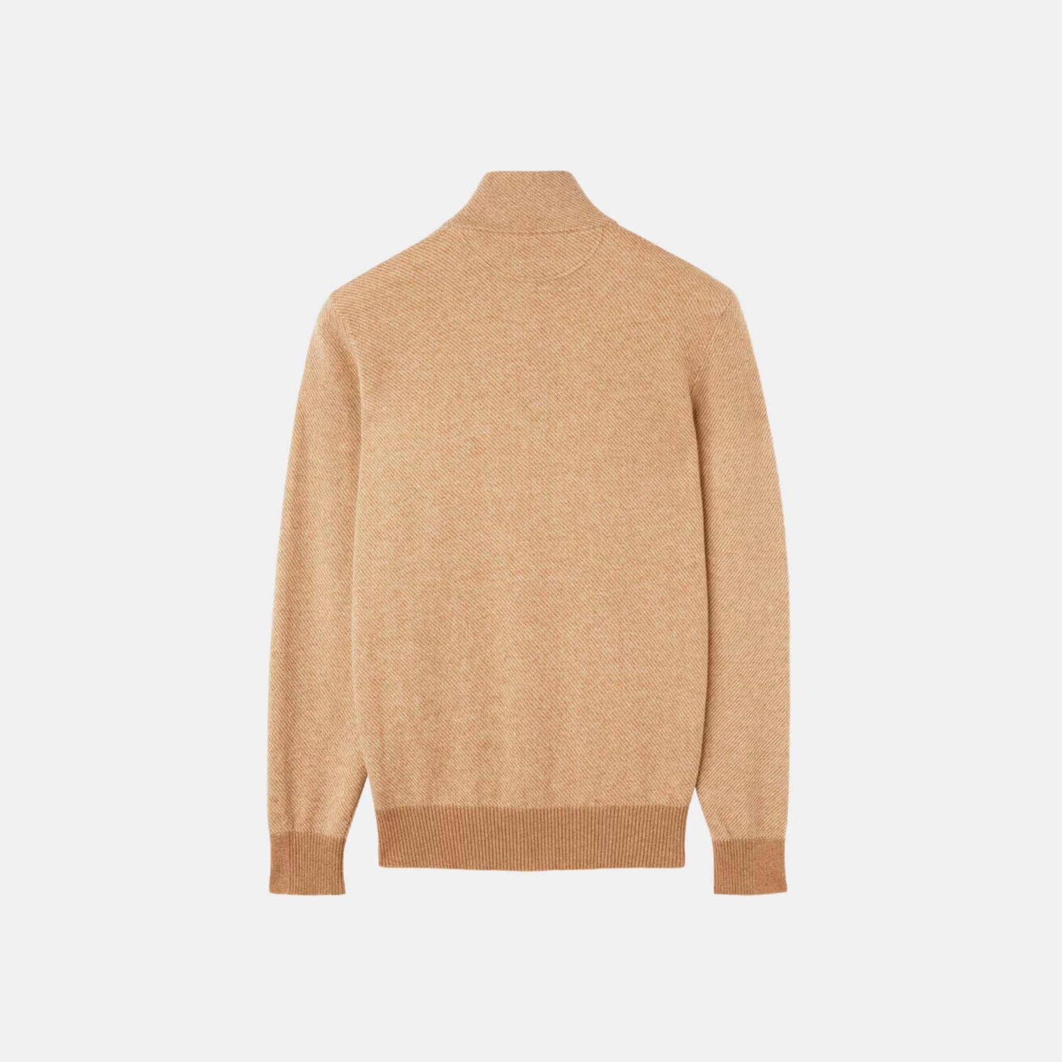 Loro Piana Roadster Mezzocollo Sweater Cashmere, Acorn Melange/Biscuit Melange , Back