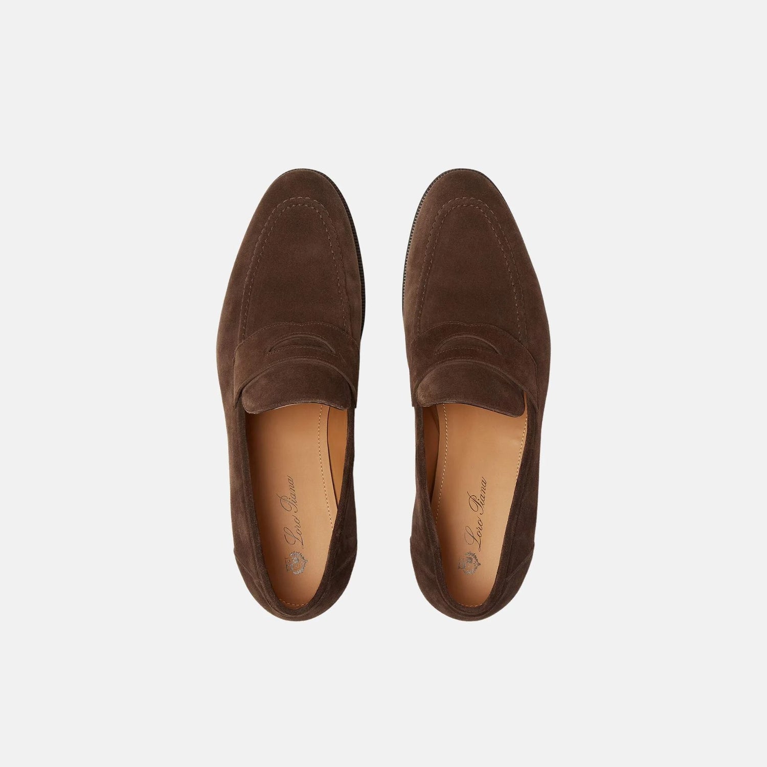 Loro Piana Sergio Loafer Ox Leather, Chocolate, Top