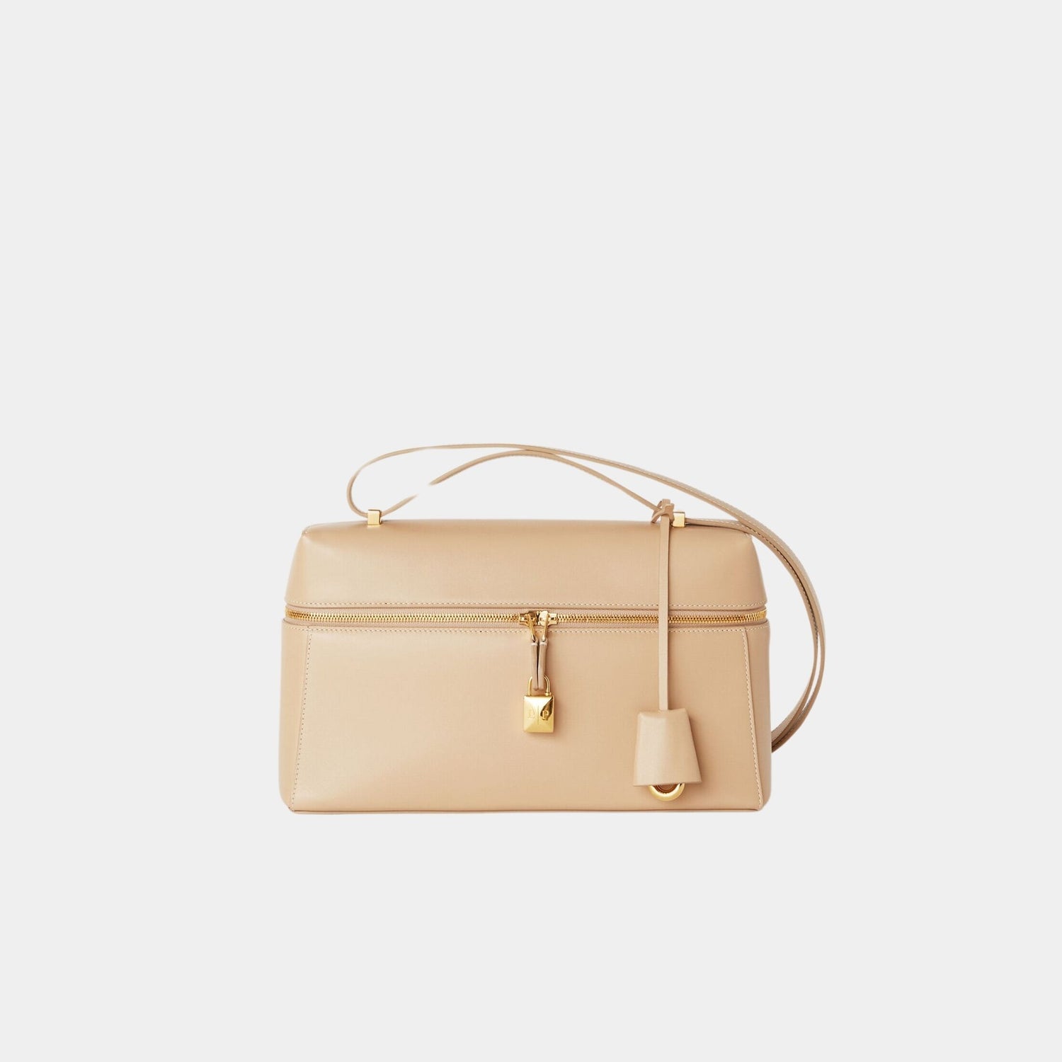 Loro Piana Extra Bag L27 In Smooth Calfskin, Light Mastic, Front