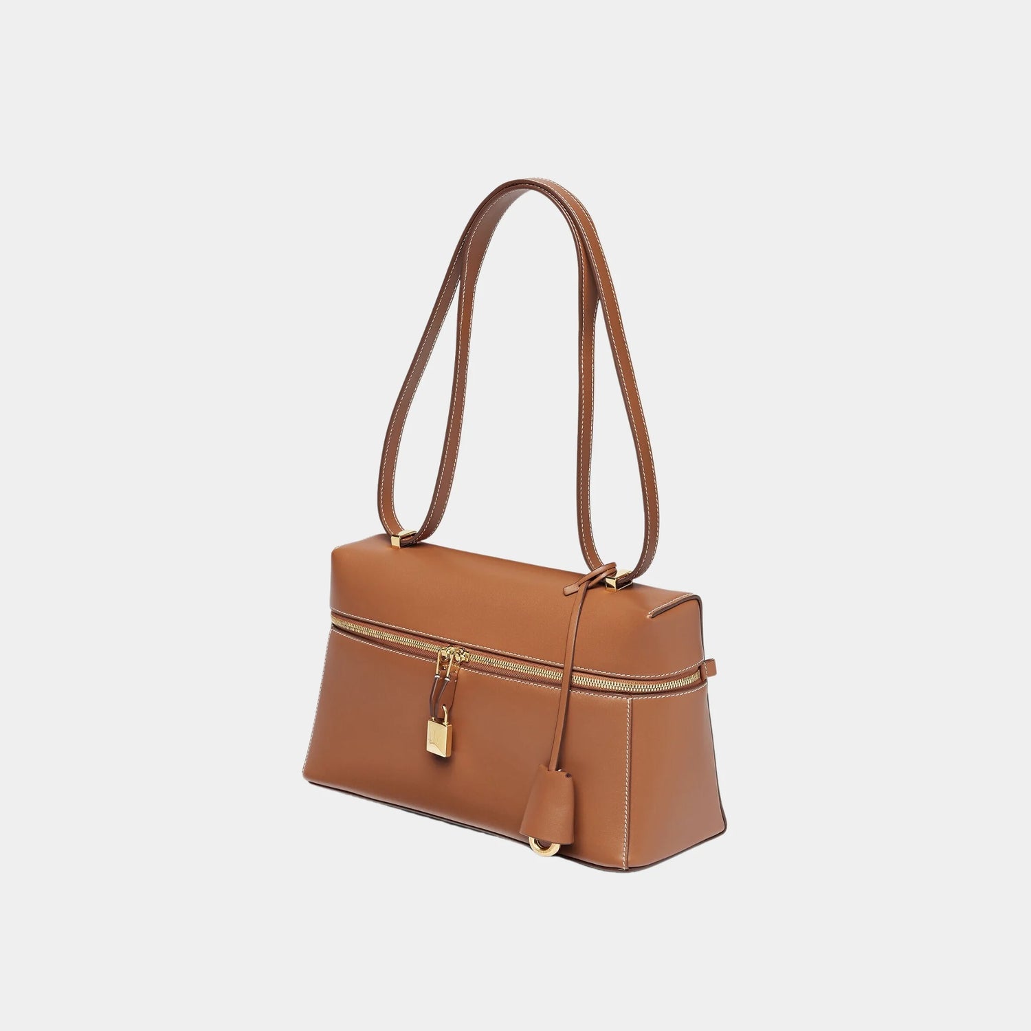 Loro Piana Extra Bag L27 In Smooth Calfskin, Warm Tan, Side