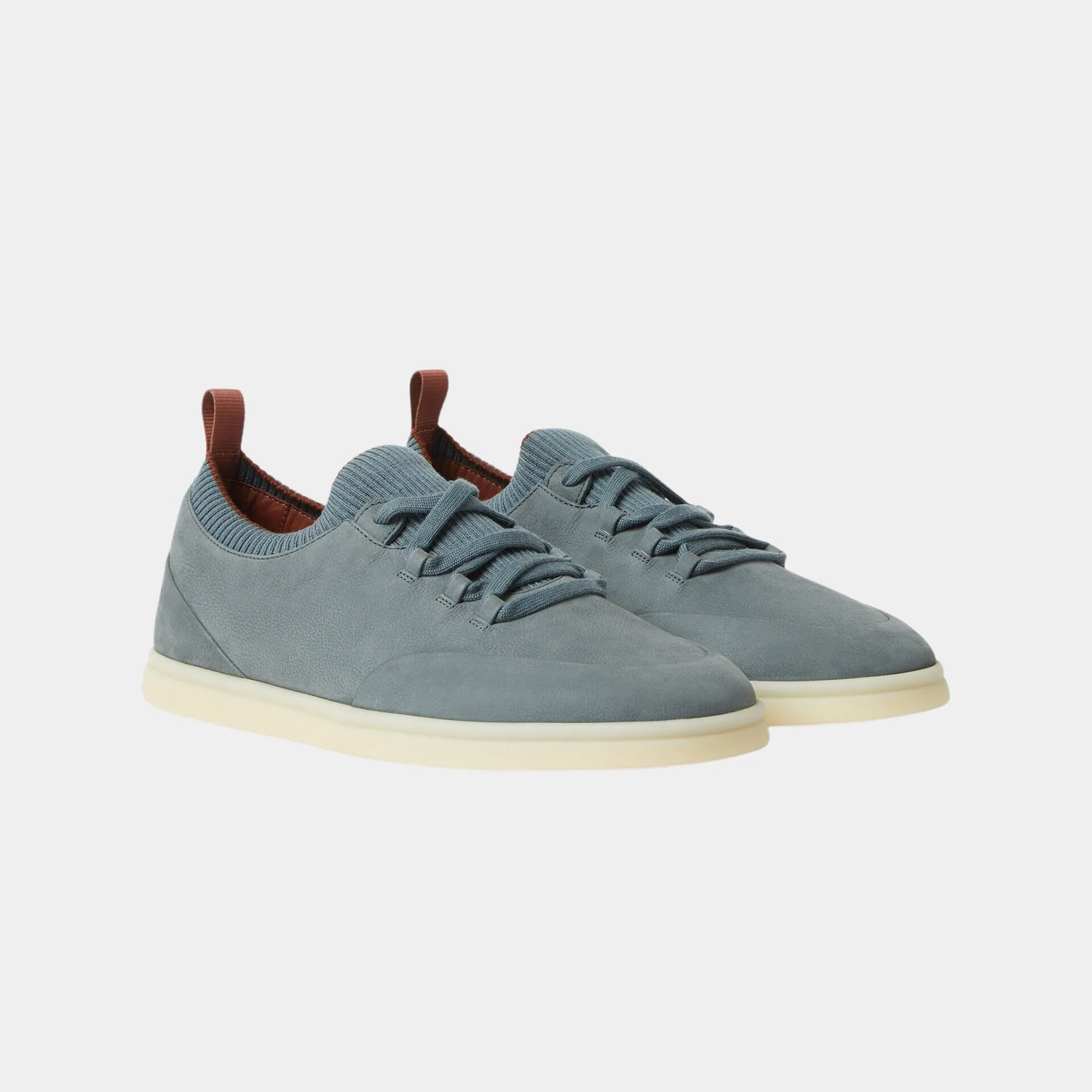 Loro Piana Soho Walk Calfskin Sneakers, Lake Blue, Front