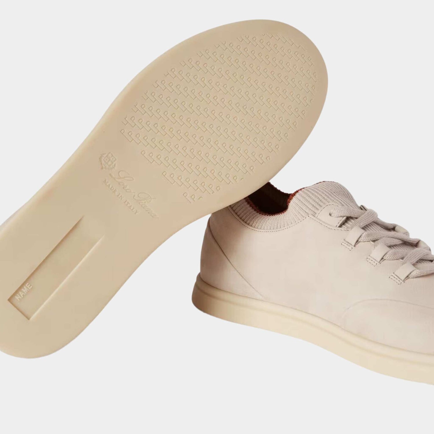 Loro Piana Soho Walk Sneaker Calfskin Almond, Sole And Side