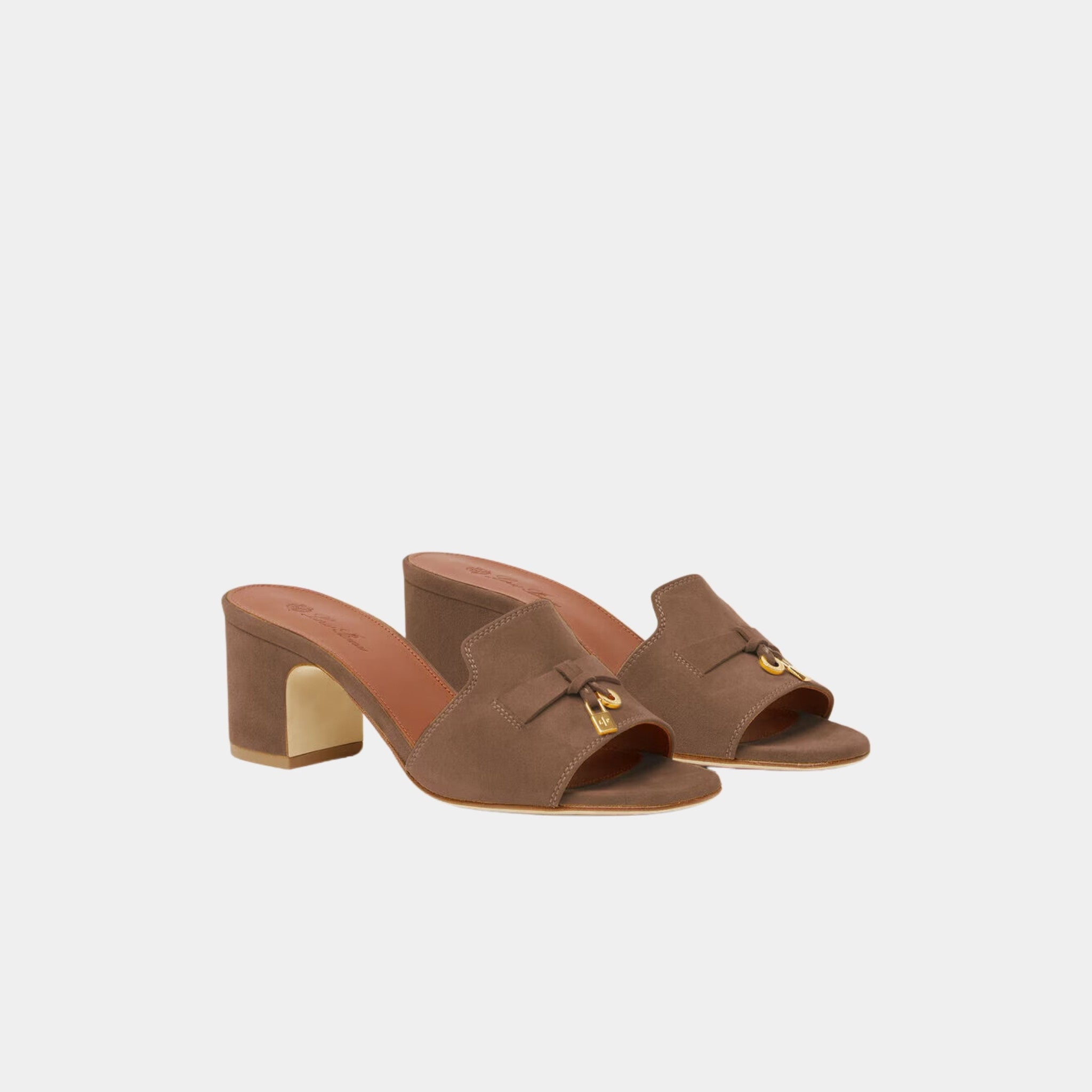 Loro Piana Summer Charms Sandal, Suede Goatskin, Driftwood Brown, Front