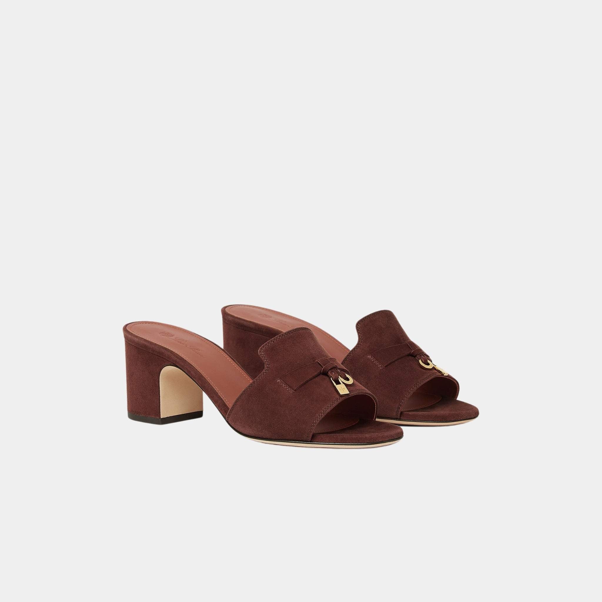 Loro Piana Summer Charms Heeled Sandal, Fireplace, Front