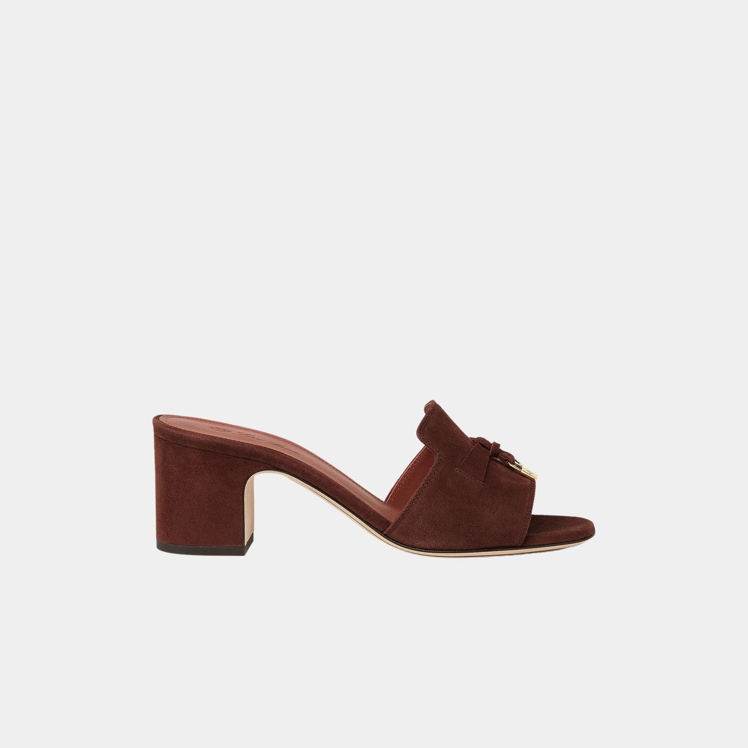 Loro Piana Summer Charms Heeled Sandal, Fireplace, Side