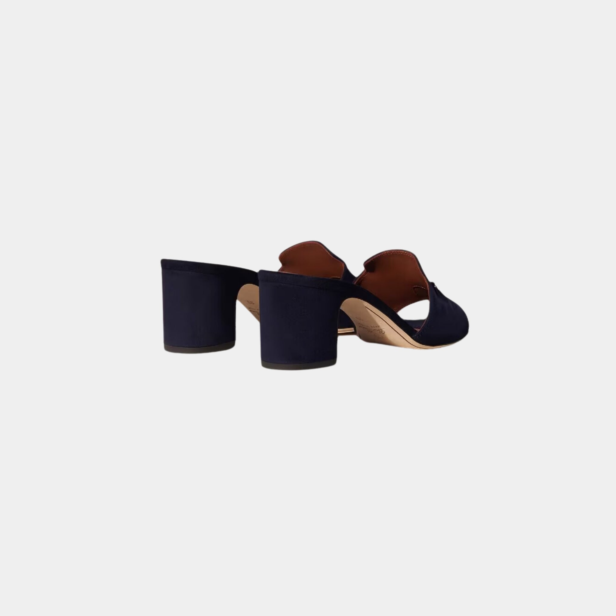 Loro Piana Summer Charms Heeled Sandal, Navy Blue, Back