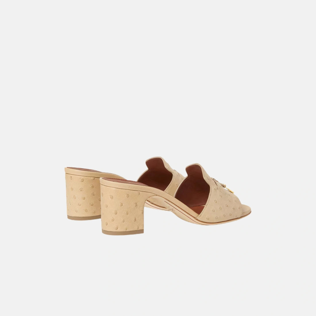 صندل بكعب من جلد النعام Loro Piana Summer Charms، Orix، من الخلف