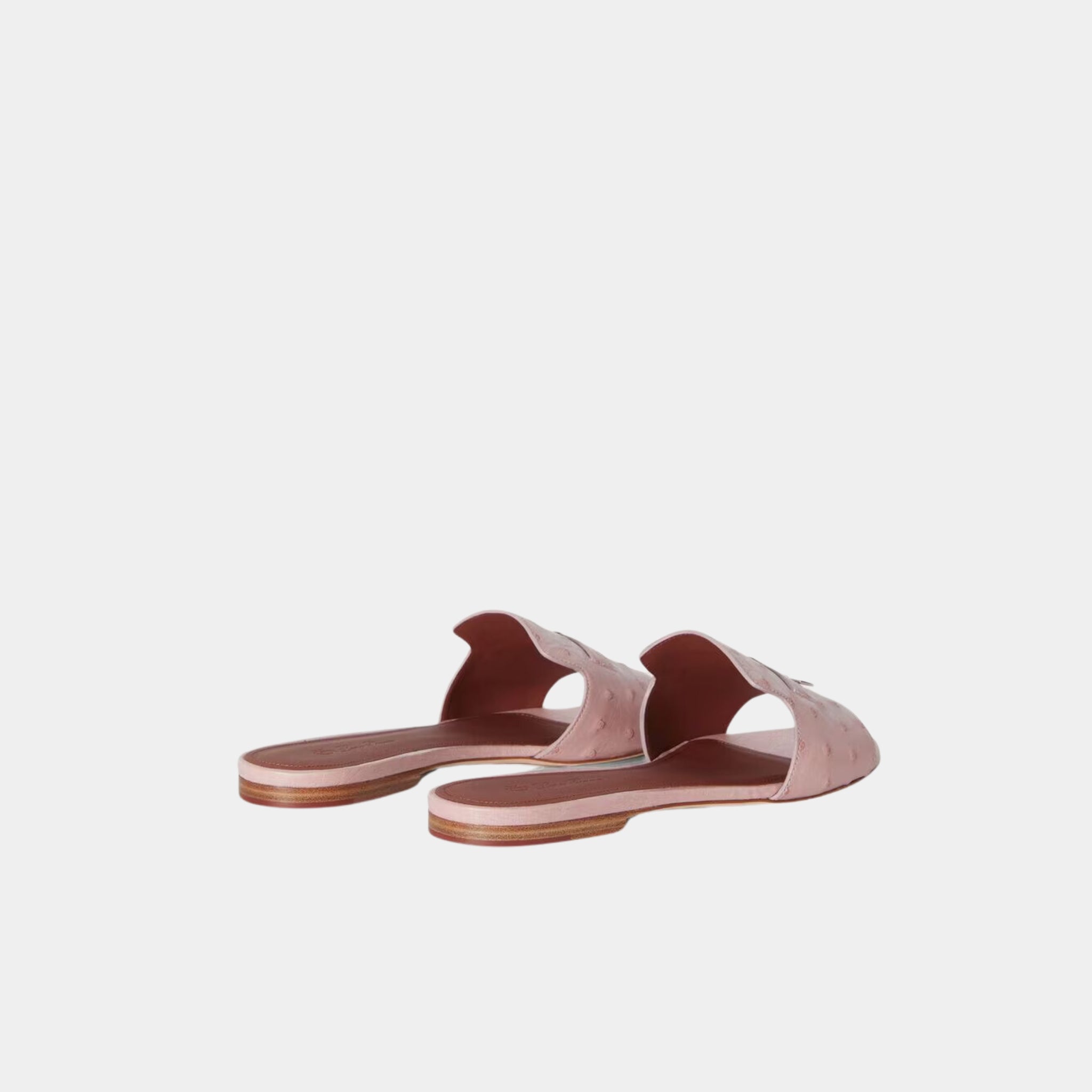 Loro Piana Summer Charms Ostrich Leather Sandal Flats, Flowering Cherry, Back