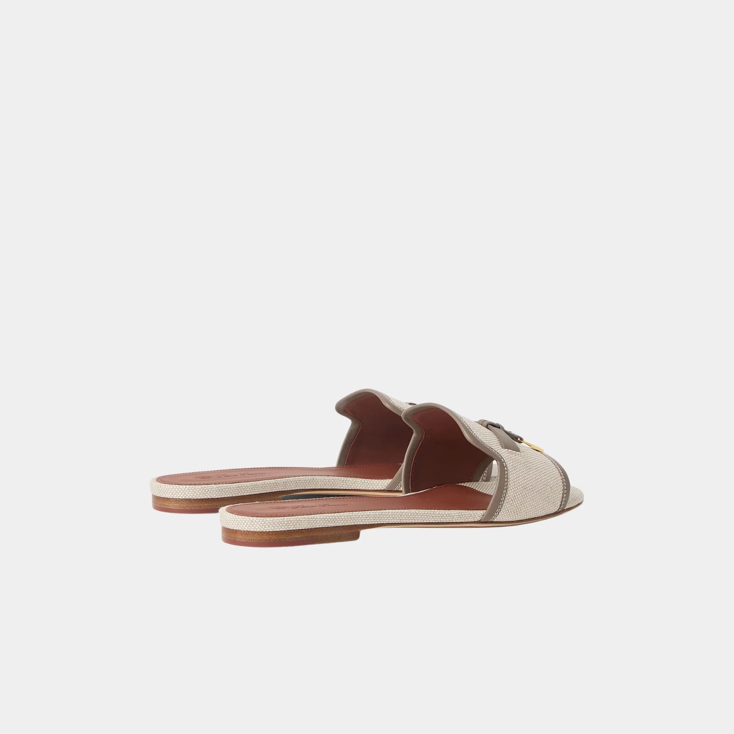 Loro Piana Summer Charms Sandal in Cotton and Linen, Natural, Almond Tree, Back