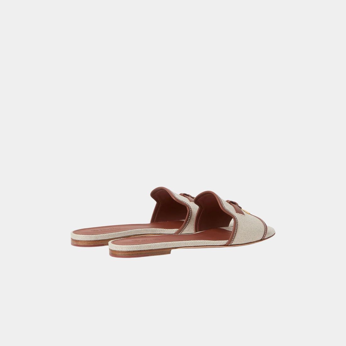 صندل Loro Piana Summer Charms من القطن والكتان، طبيعي، كراميل سكر، من الخلف