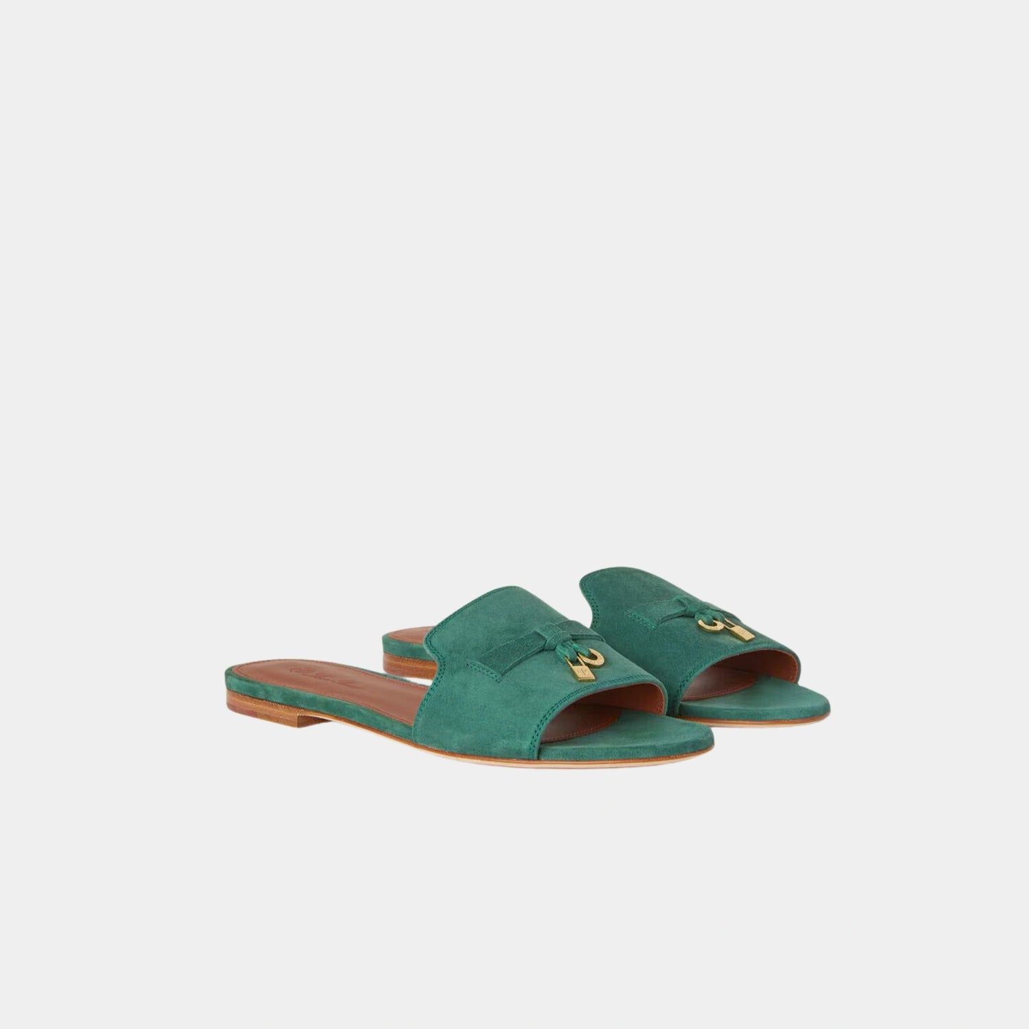 Loro Piana Summer Charms Sandal Flat Suede Goatskin, Jazz Club, Front