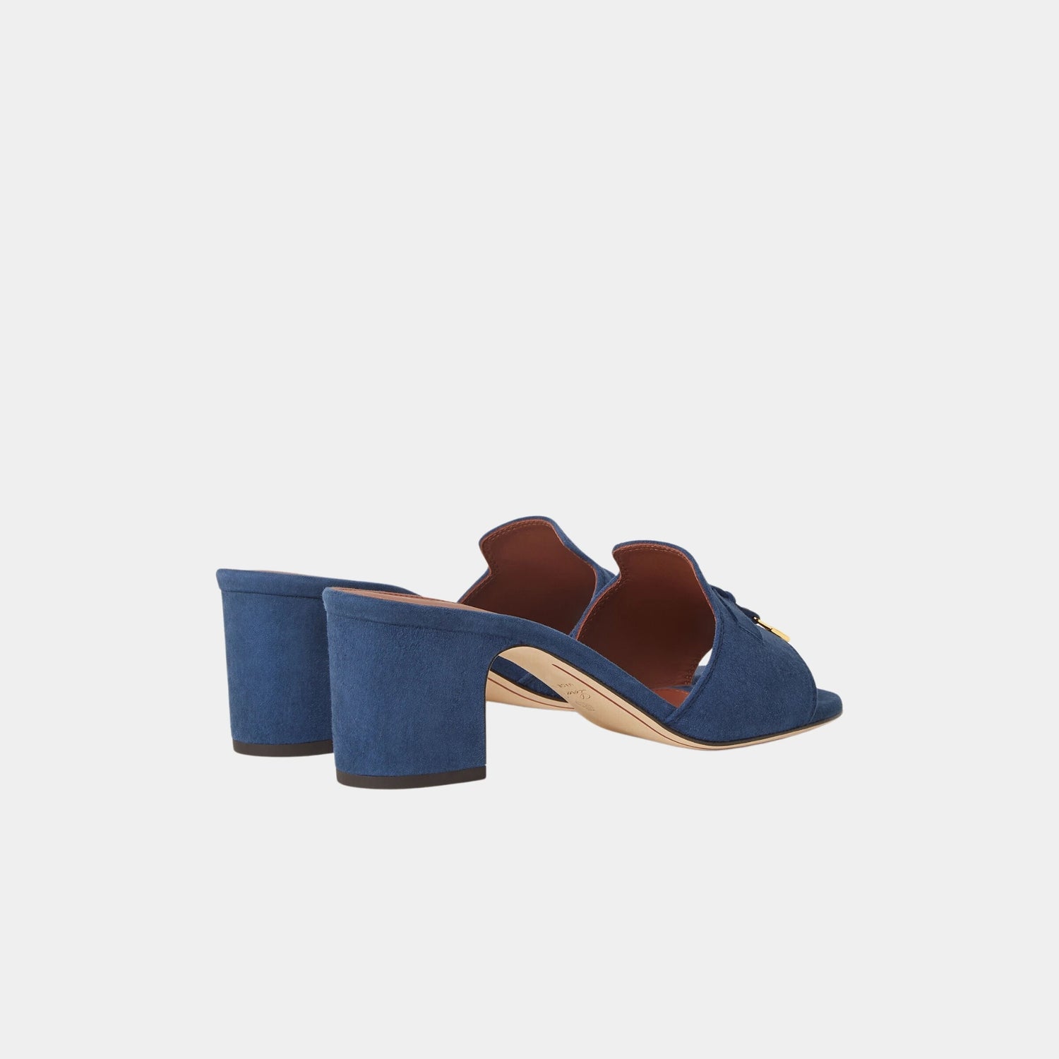 Loro Piana Summer Charms Sandal Heeled, Ocean Cavern, Back