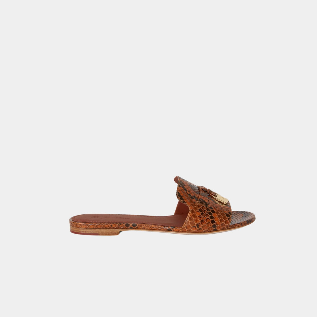 Loro Piana Summer Charms Sandal Matte Python Leather, Ombre Leather, Side