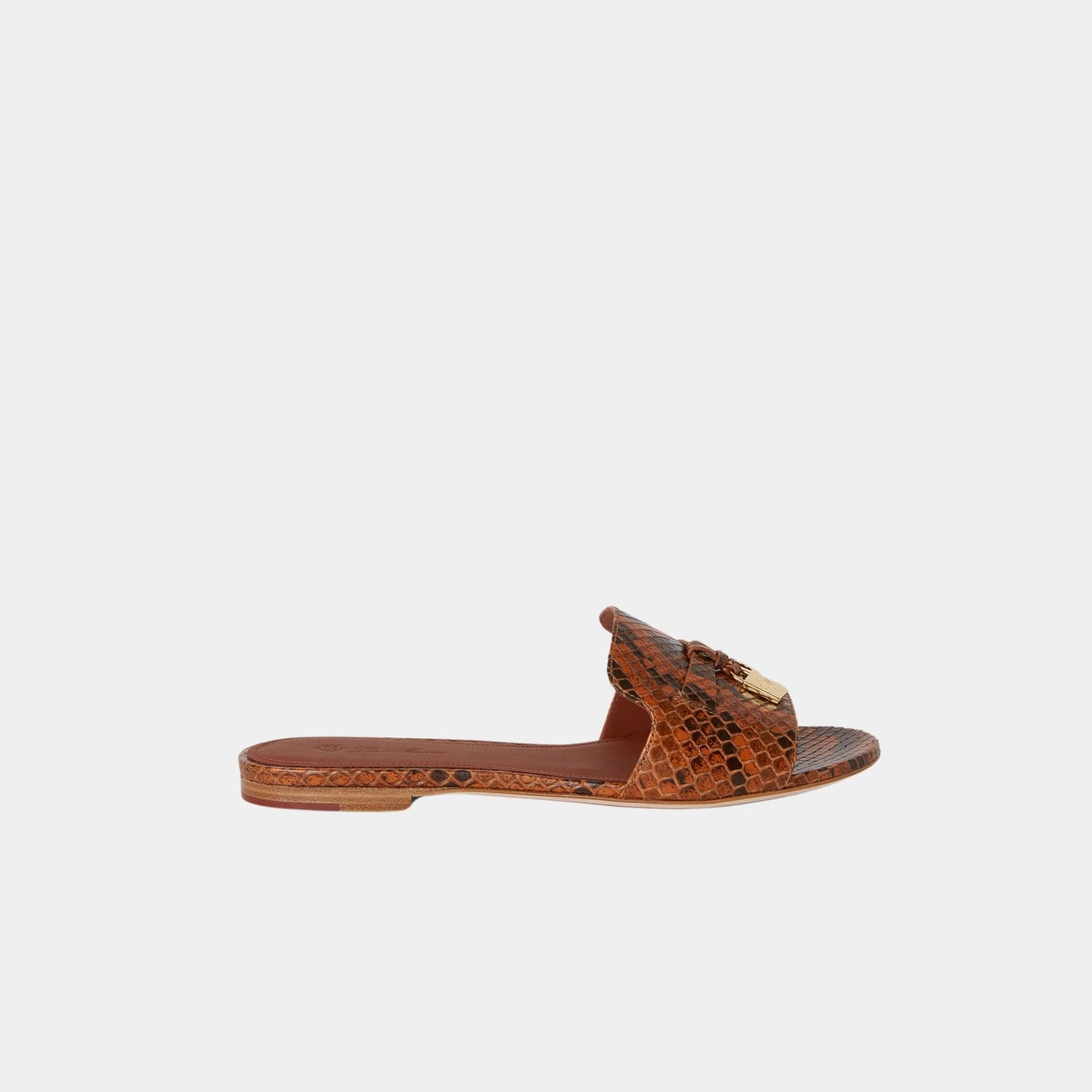Loro Piana Summer Charms Sandal Matte Python Leather, Ombre Leather, Side