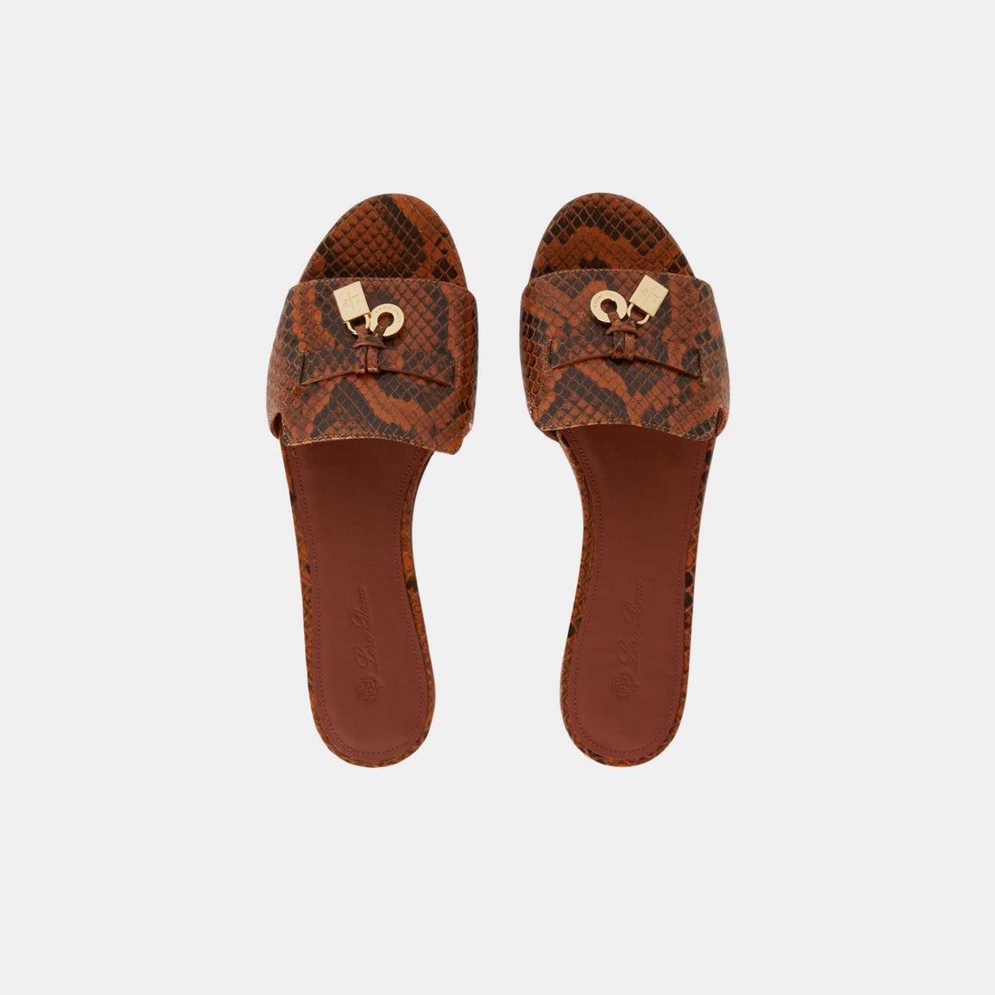 صندل Summer Charms من Loro Piana بجلد بايثون مطفي، جلد أومبري، والجزء العلوي