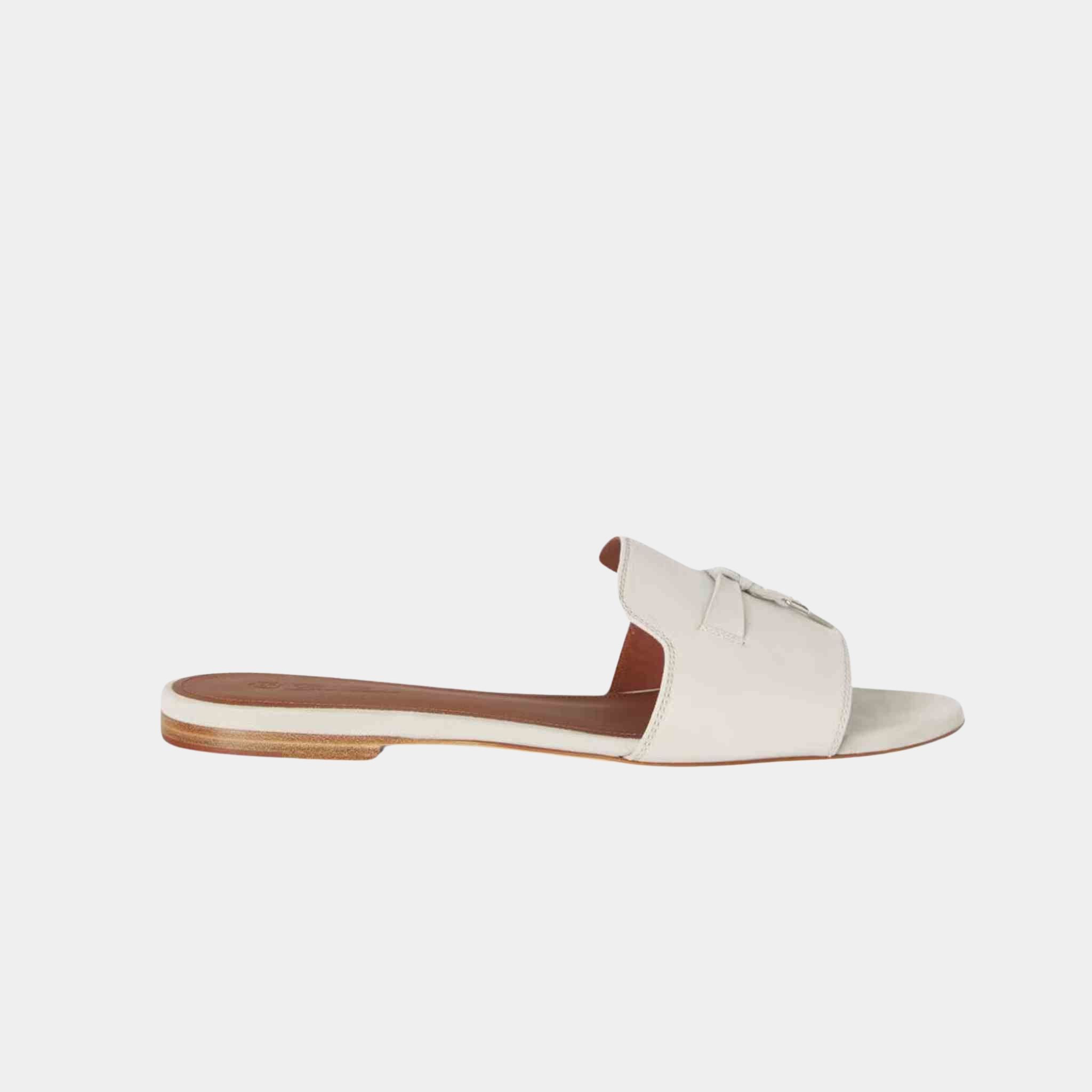 Loro Piana Summer Charms Sandal, Powder Pearl, Side View