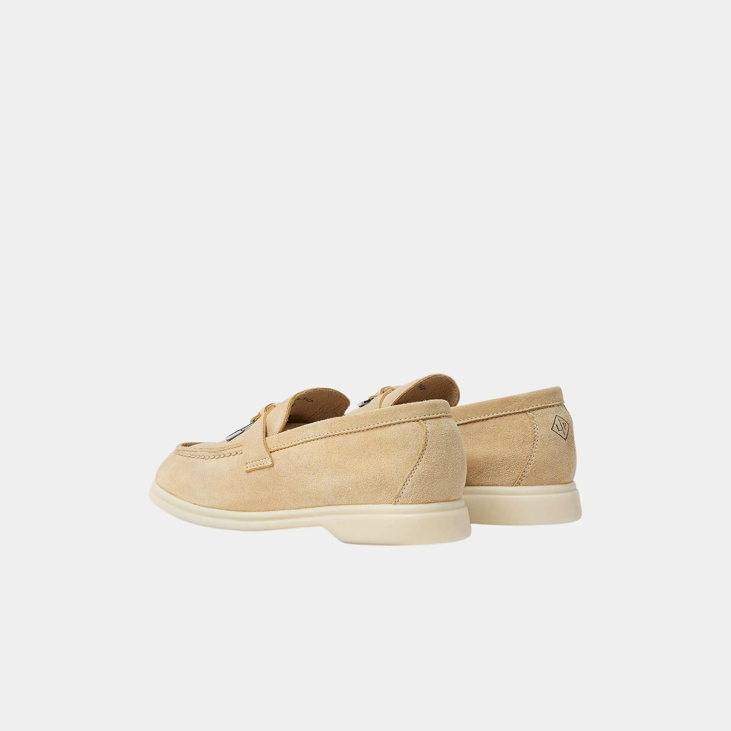 Loro Piana Kids Summer Charms Walk Loafers Suede, Butter, Back