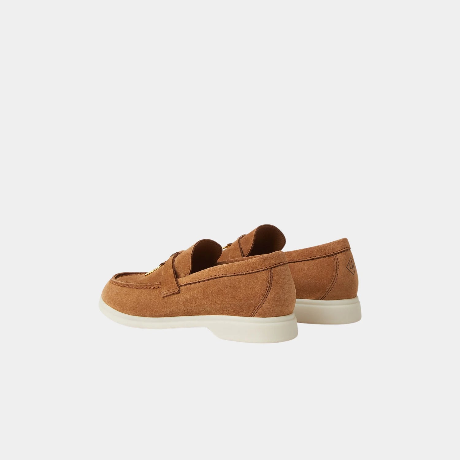 Loro Piana Kids Summer Charms Walk Loafers Suede, Colour Vicuna, Back