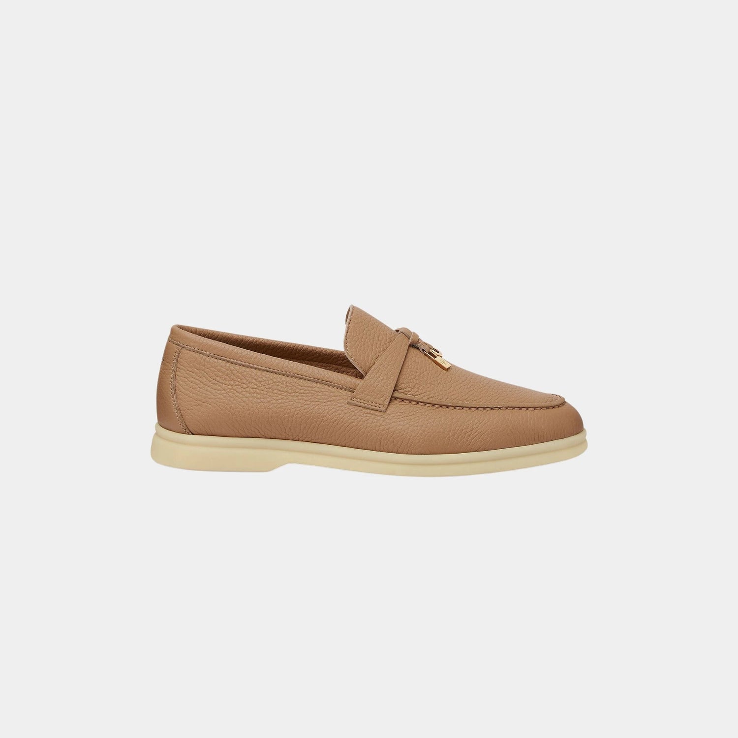 Loro Piana Summer Charms Walk Loafer in Deerskin, Cream Bignet, Side