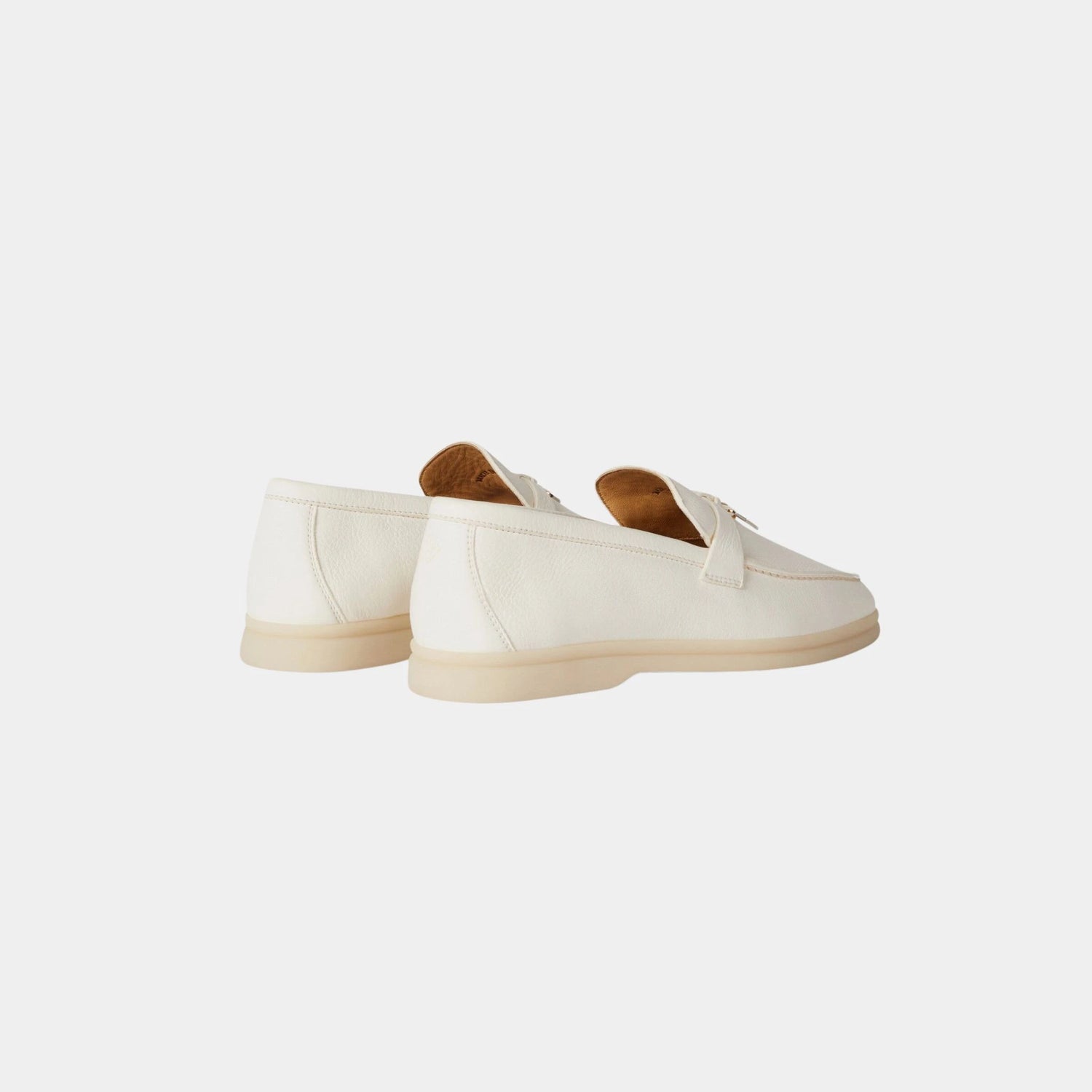 Loro Piana Summer Charms Walk Loafer in Deerskin, White, Back