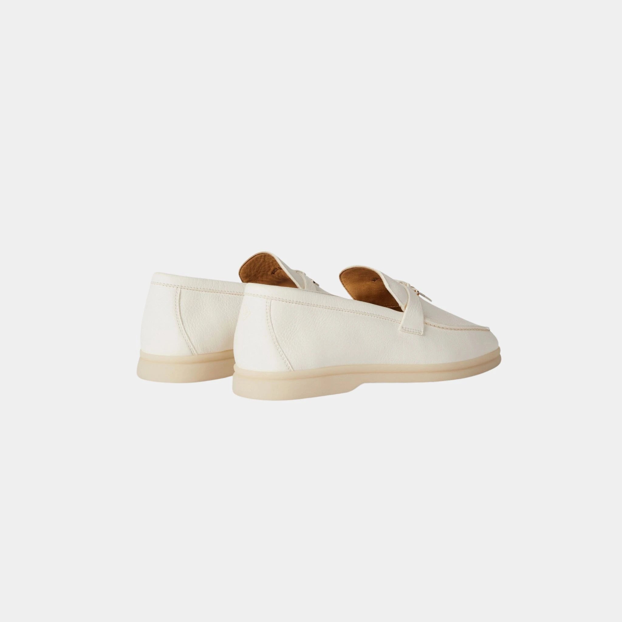 Loro Piana Summer Charms Walk Loafer in Deerskin, White, Back