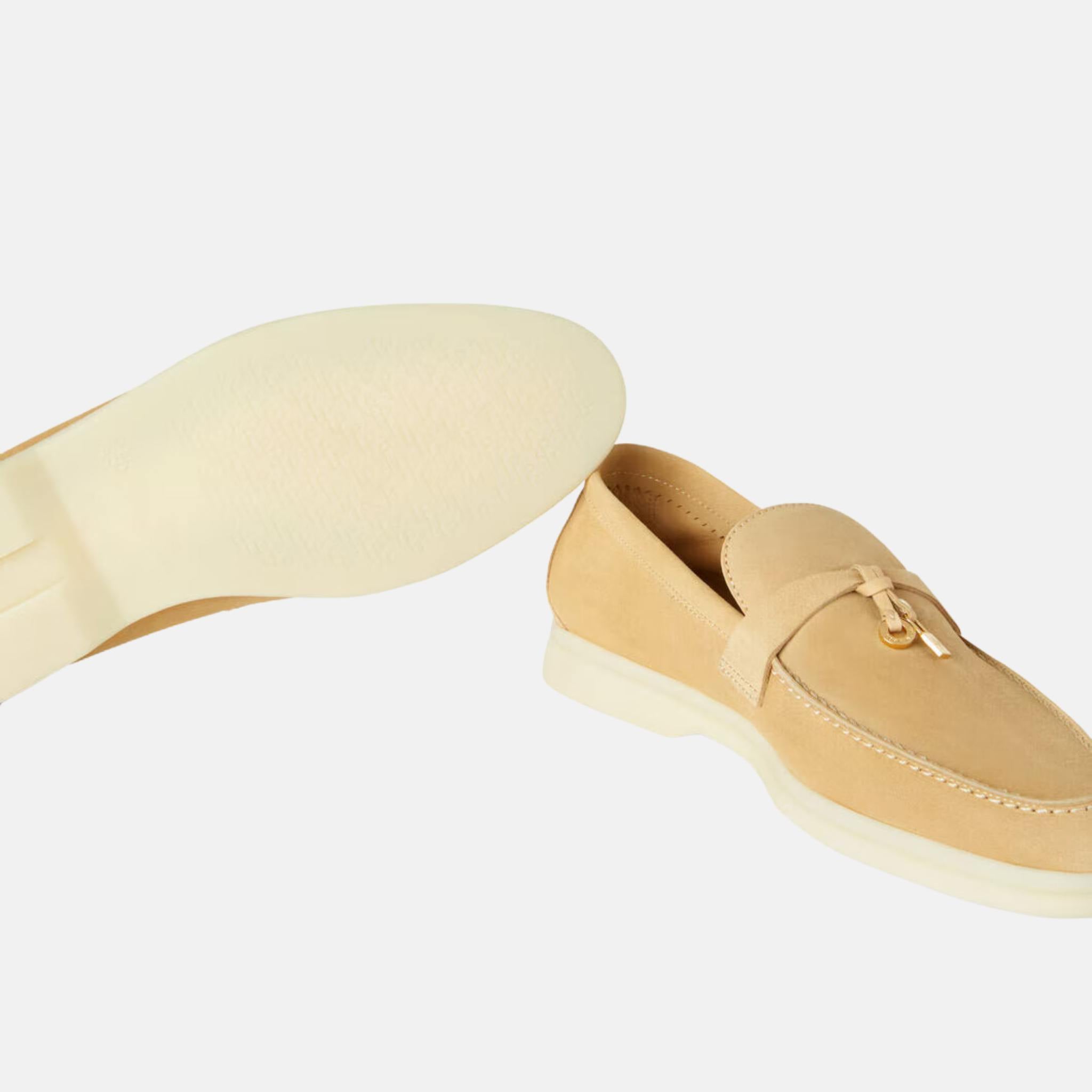 Loro Piana Summer Charms Walk Loafer Suede, Hinoki Wood, Bottom