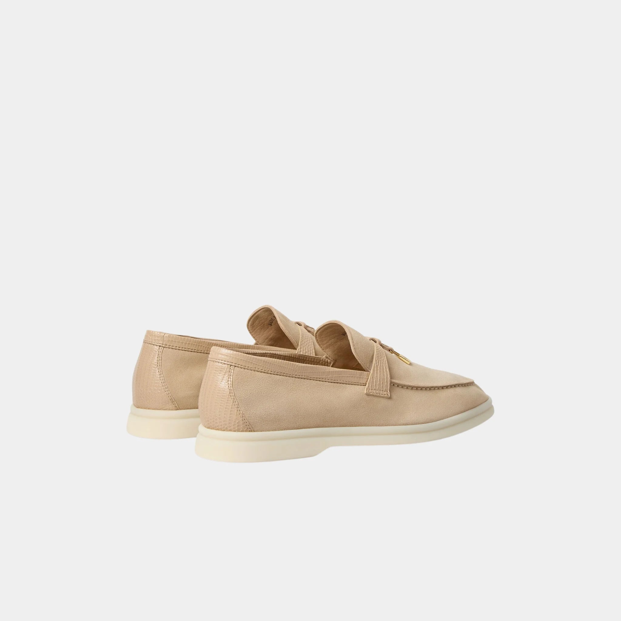 Loro Piana Summer Charms Walk Loafer Suede Lizard Skin, Ancient Sandstone, Back