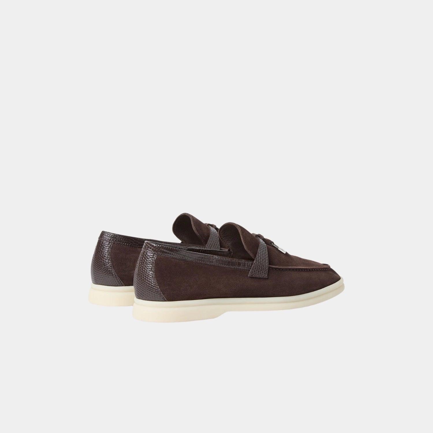 Loro Piana Summer Charms Walk Loafer Suede Lizard Skin, Pecora Nora, Back