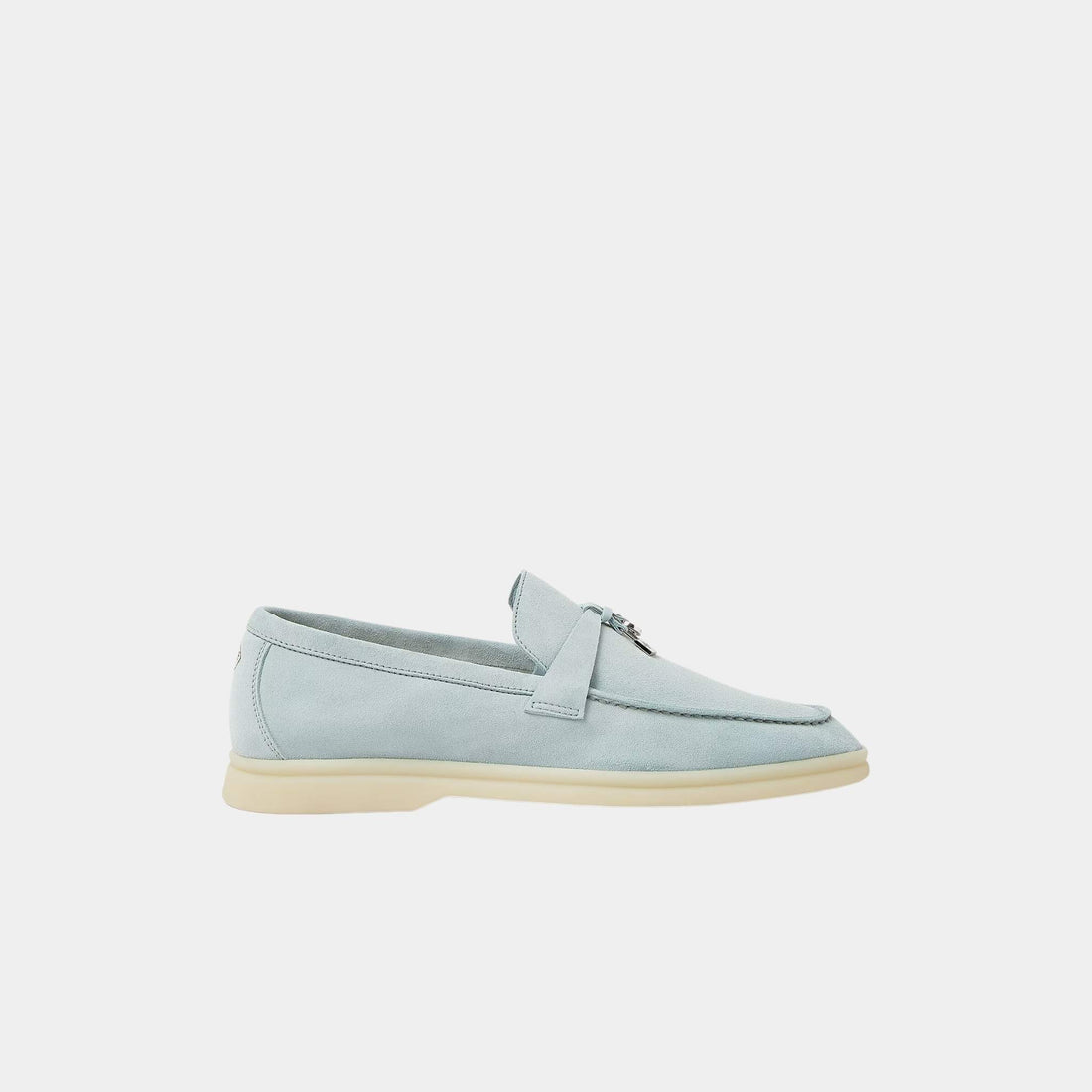 Loro Piana Summer Charms Walk Suede Loafers, Spring Waterfall Melange, Side