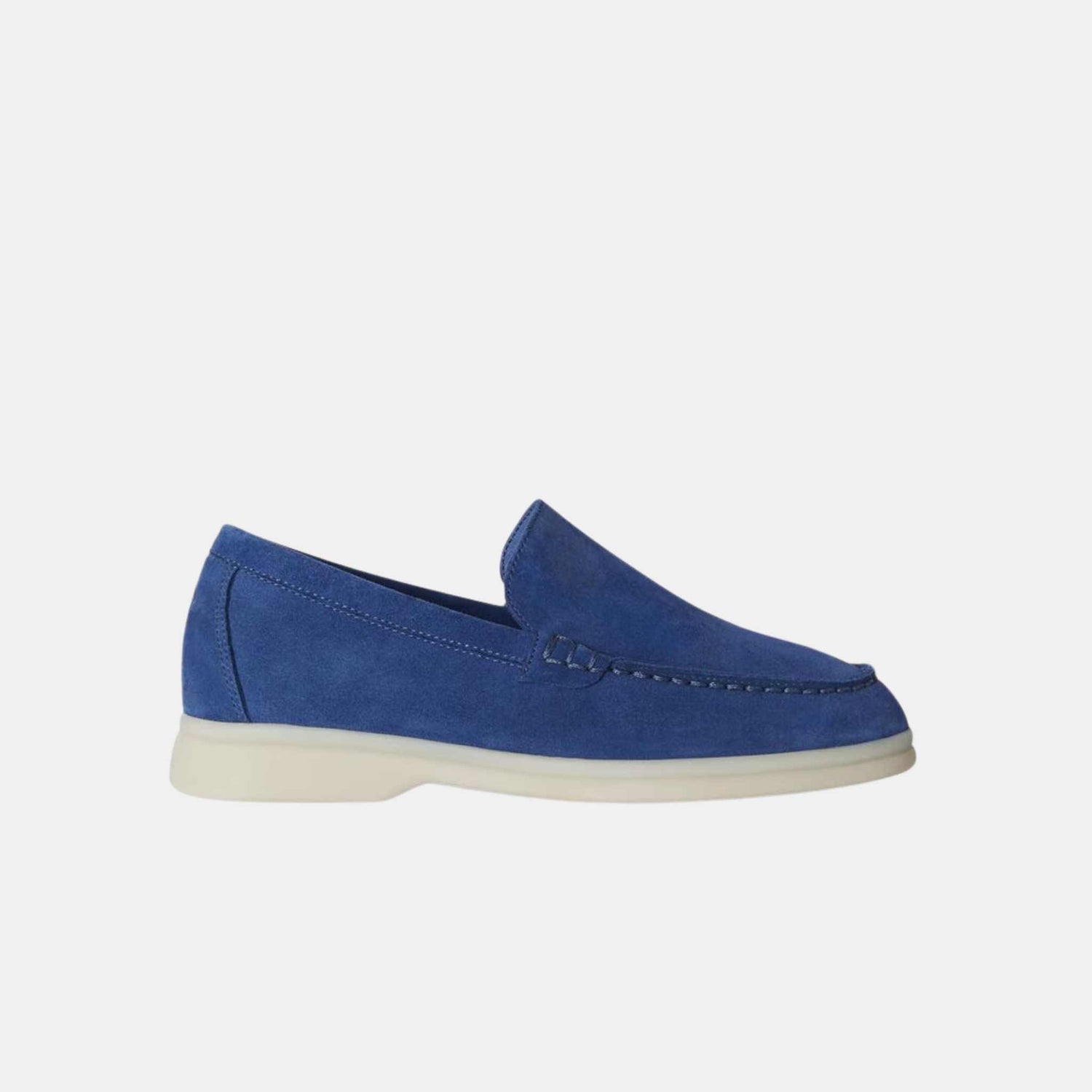 Loro Piana Summer Walk Kids’ Loafers Suede, Dark Cerulean, Back