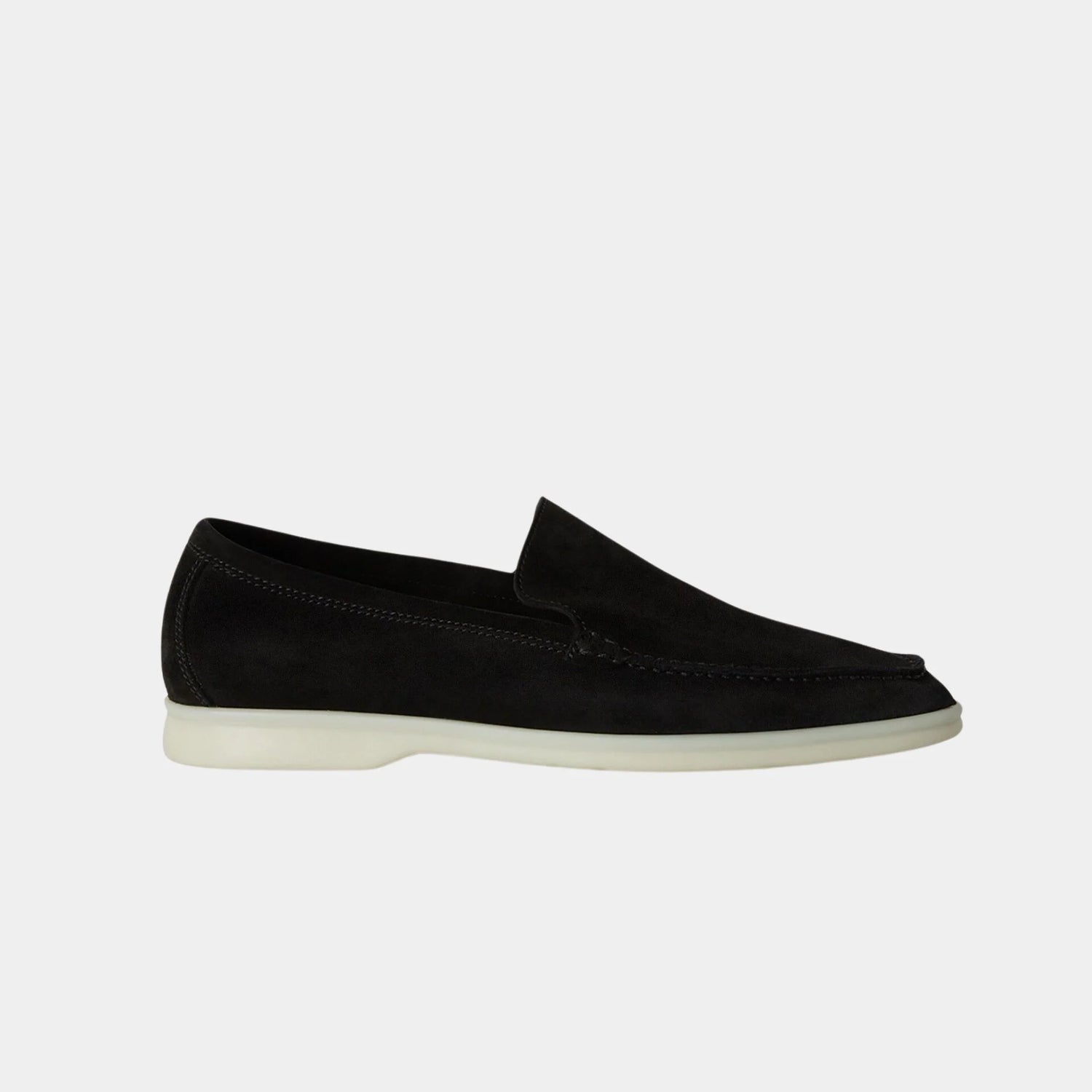 Loro Piana Summer Walk Loafers With Calfskin Lining, Black, Side