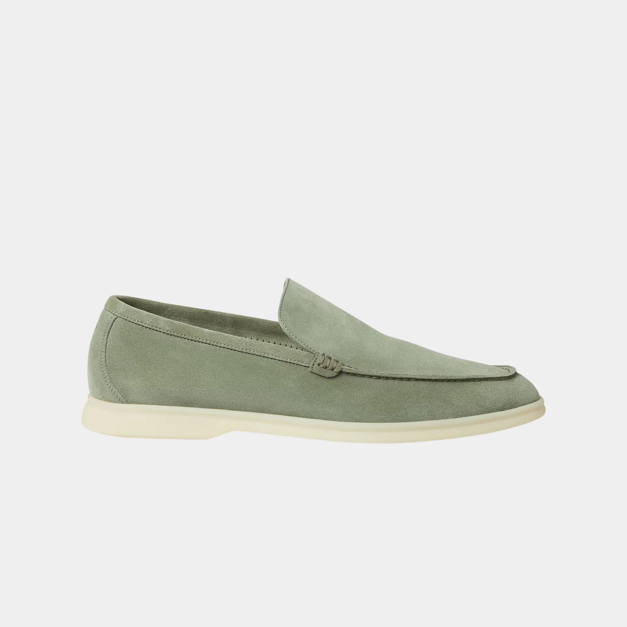 Loro Piana Summer Walk Loafers With Calfskin Lining, Shamrock, Side