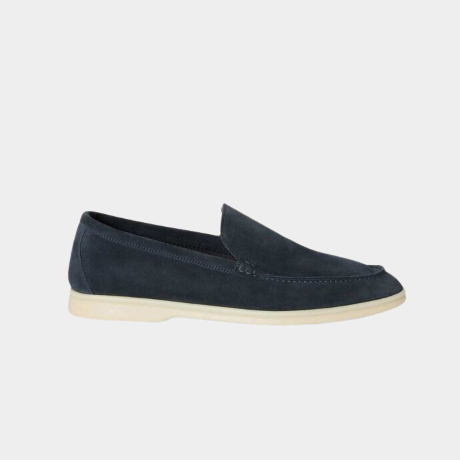 Loro Piana Summer Walk Loafers, Gray Moss, Side