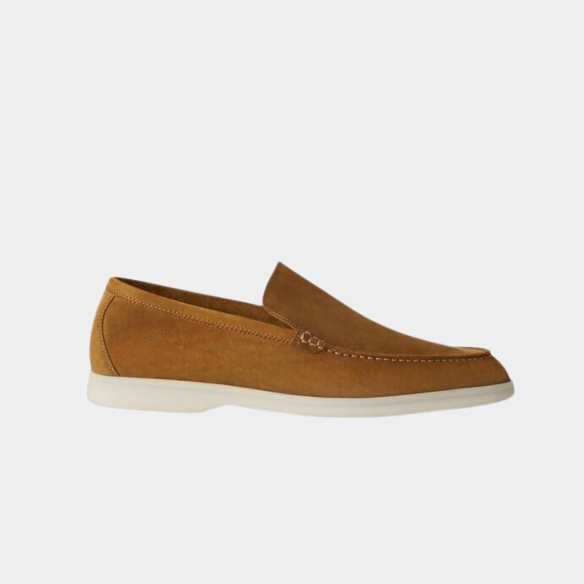 Loro Piana Summer Walk Loafers Suede Tan, Side