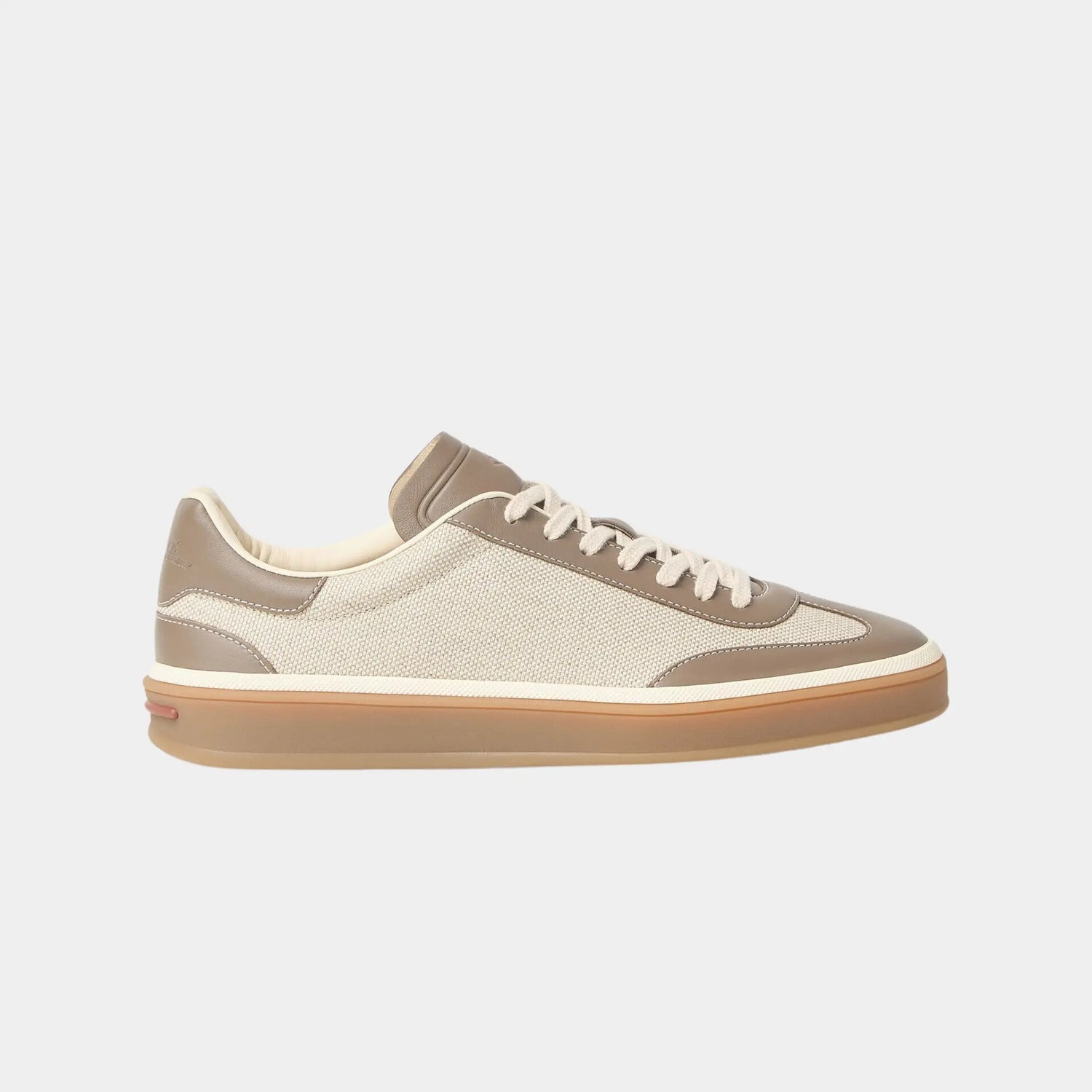 Loro Piana Tennis Walk Sneaker in Cotton &amp; Linen, Natural Almond Tree, Side