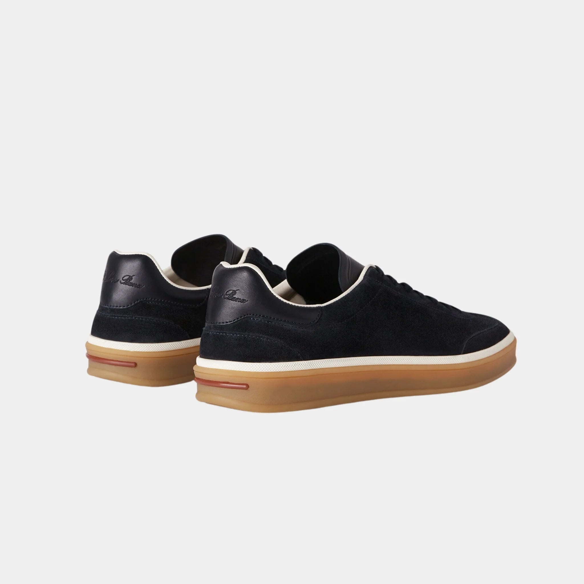 Loro Piana Tennis Walk Sneaker Men Suede Calf Split, Navy Blue, Back