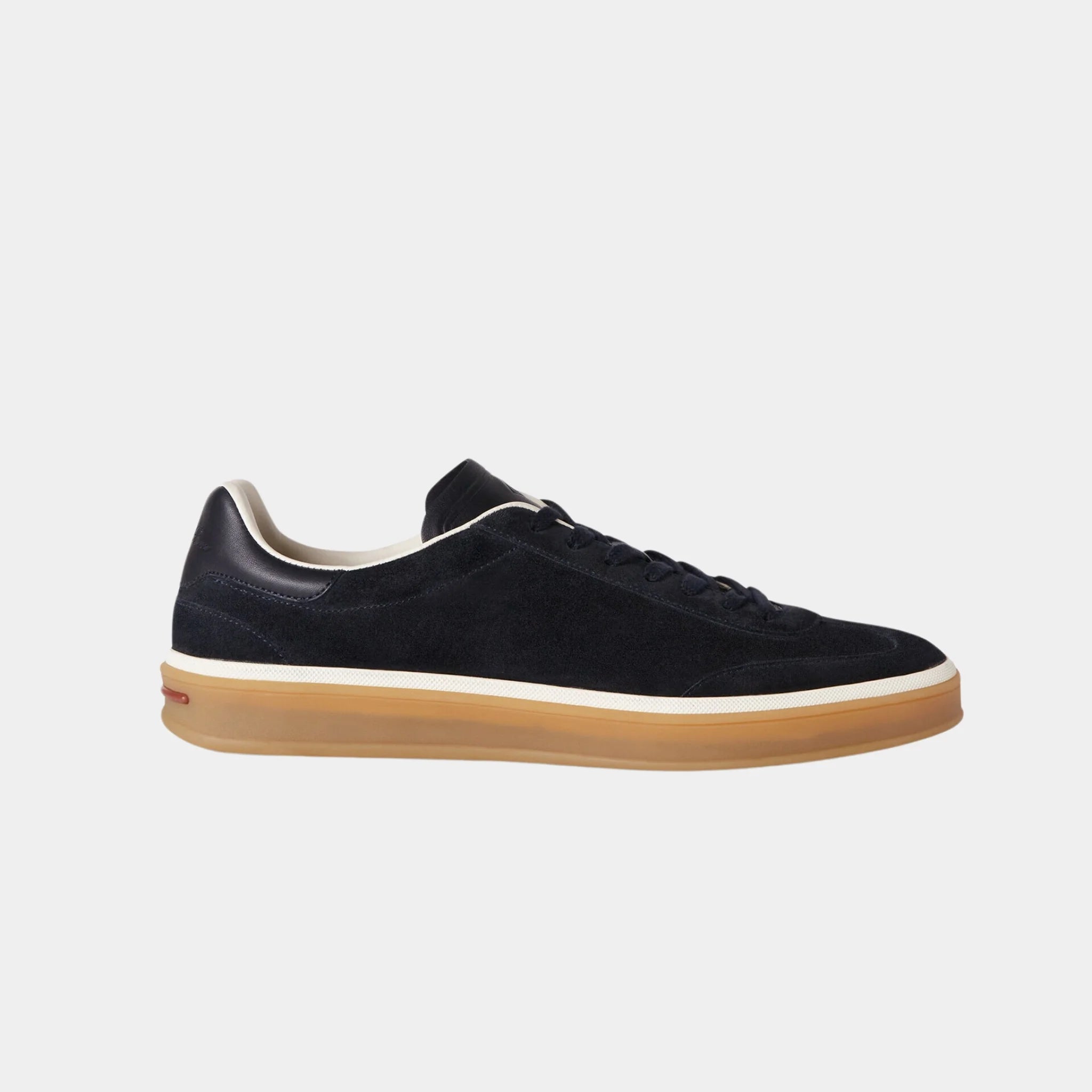 Loro Piana Tennis Walk Sneaker Men Suede Calf Split, Navy Blue, Side