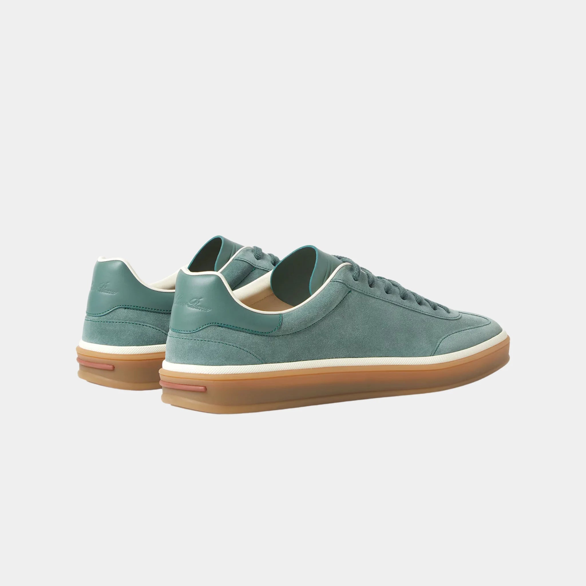Loro Piana Tennis Walk Sneaker Men Suede Calf Split, Pine Cloud, Back