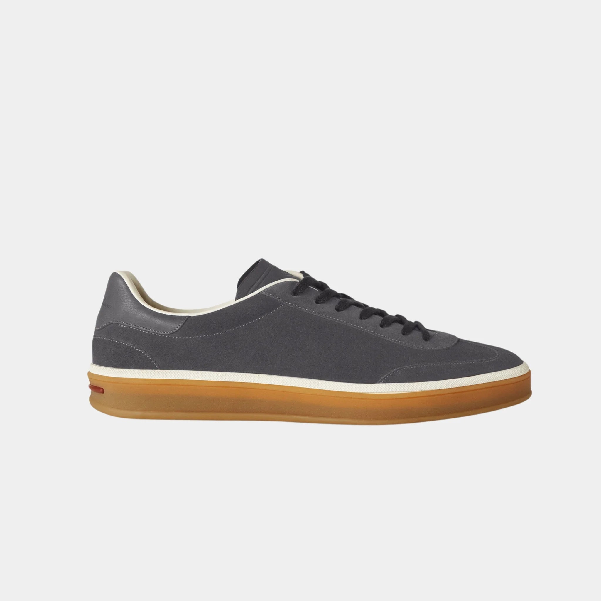 Loro Piana Tennis Walk Sneaker Men Suede Calf Split, Warm Gray, Side