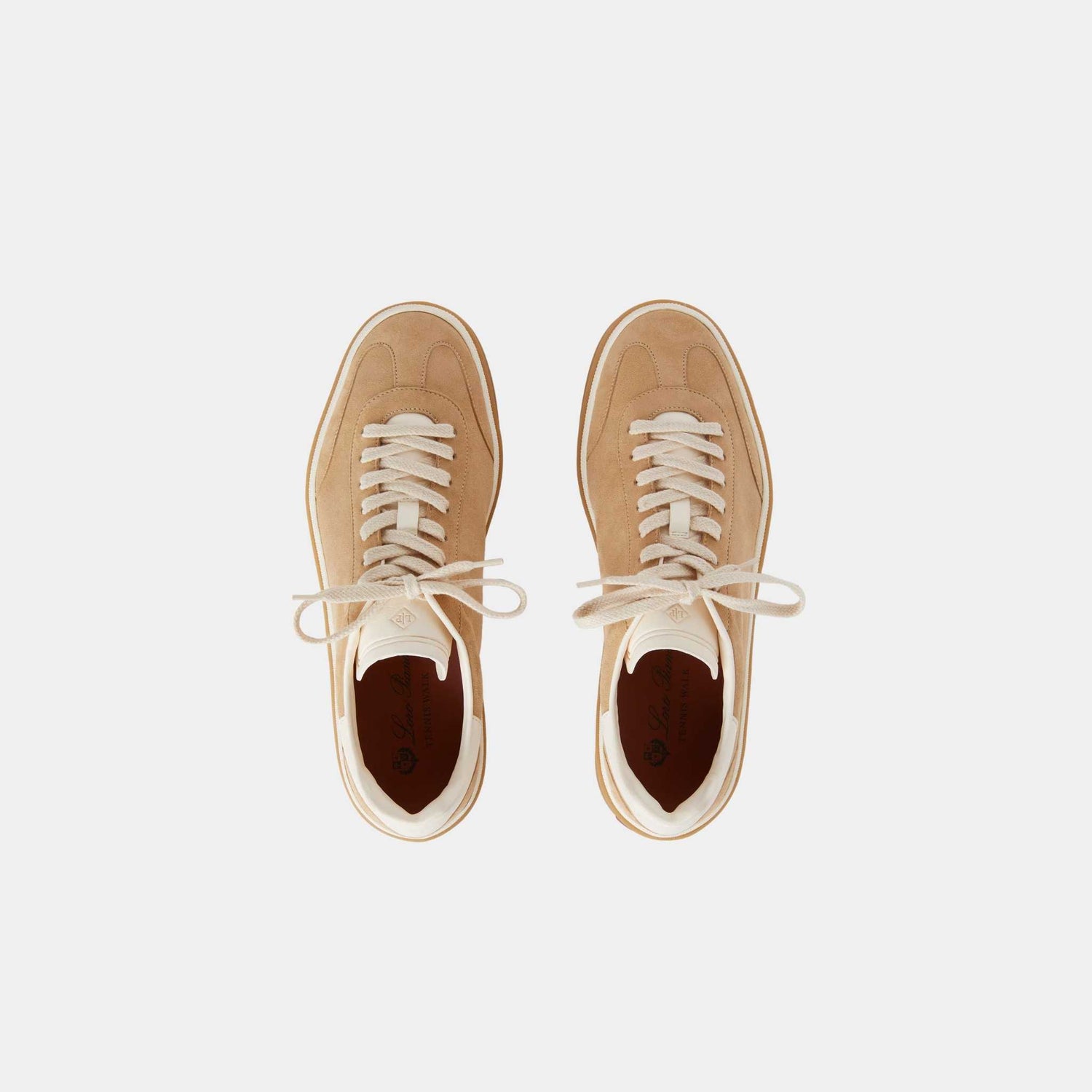 Loro Piana Tennis Walk Suede Calf Split Sneaker, Windy Dunes, Top