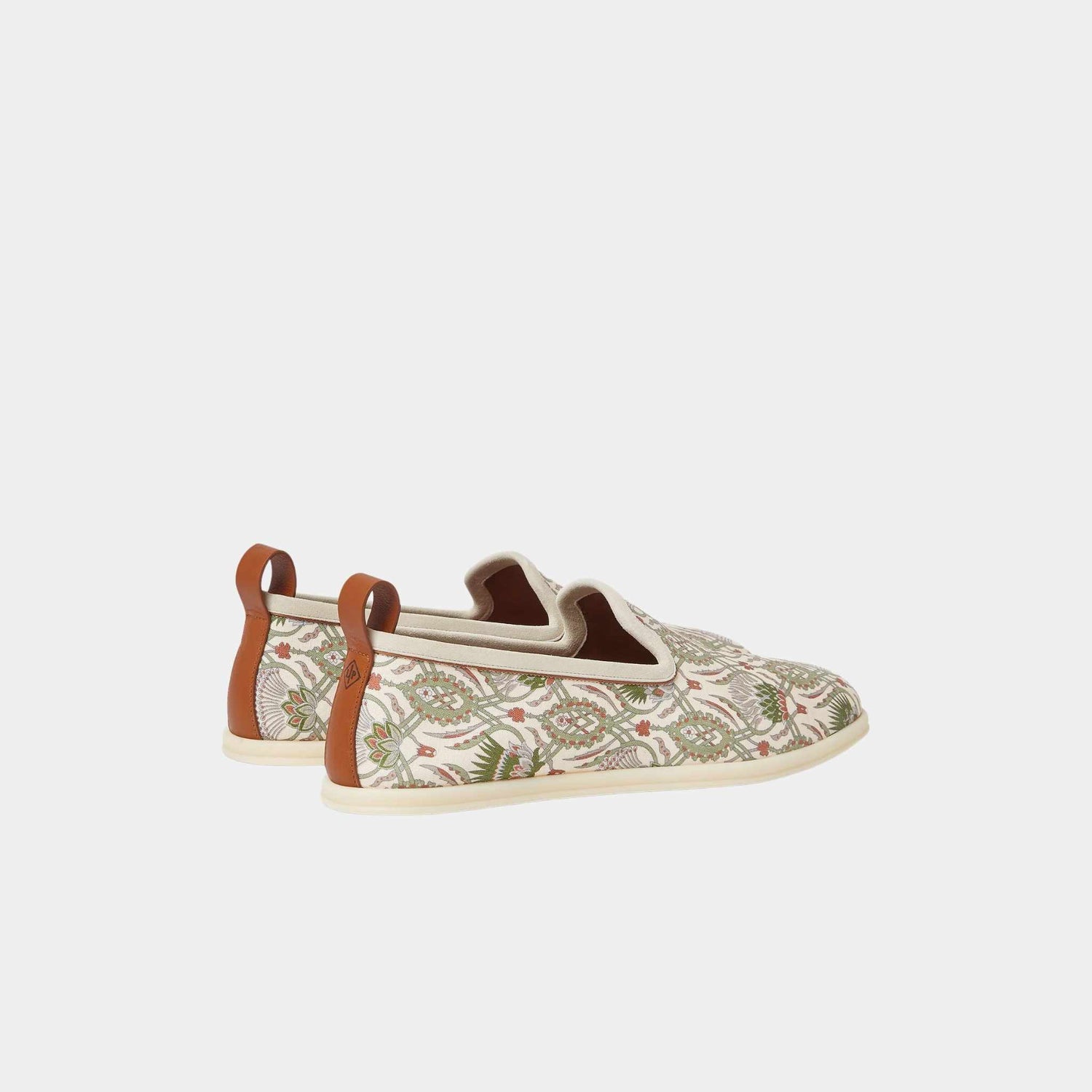 Loro Piana Venice Walk Loafer Linen, Sunset Glow, Green Fluorite, Back