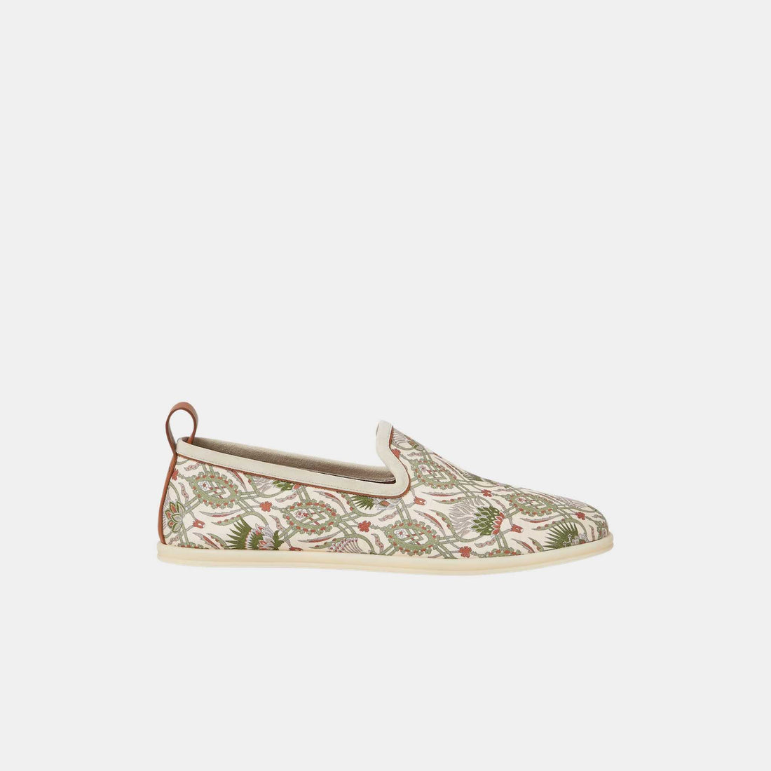 Loro Piana Venice Walk Loafer Linen, Sunset Glow, Green Fluorite, Side