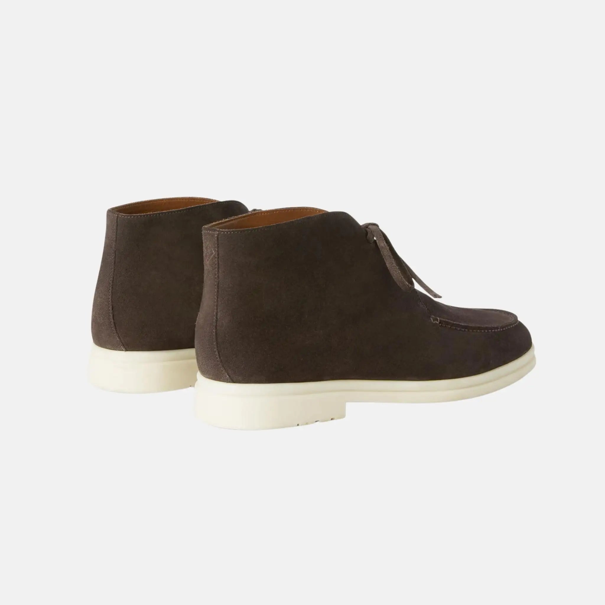 Loro Piana Walk And Walk Ankle Boot Suede Calf Split, Ebano, Back
