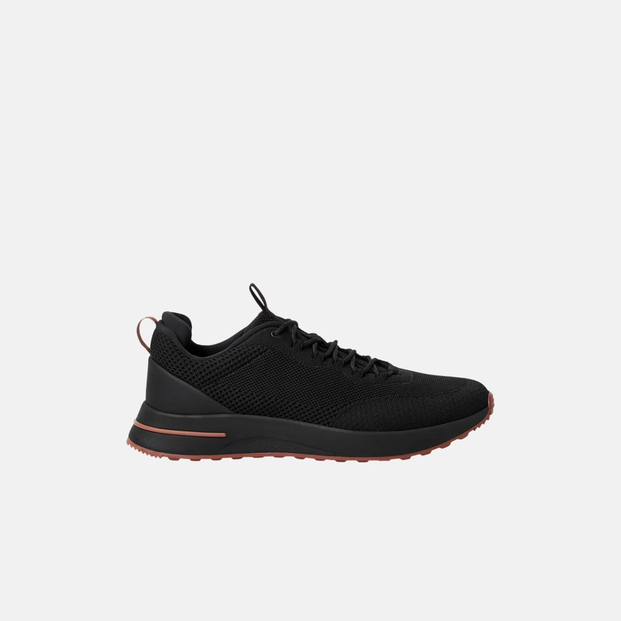 Loro Piana Week End Walk Sneaker in Microfibre Mesh, Black, Side